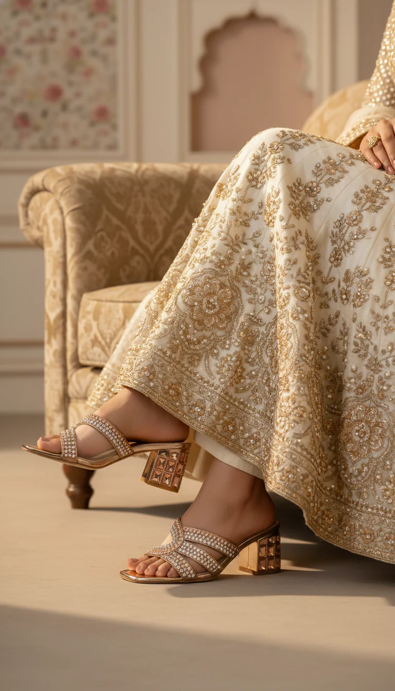 Peach Fancy Bridal Sandal FN6107