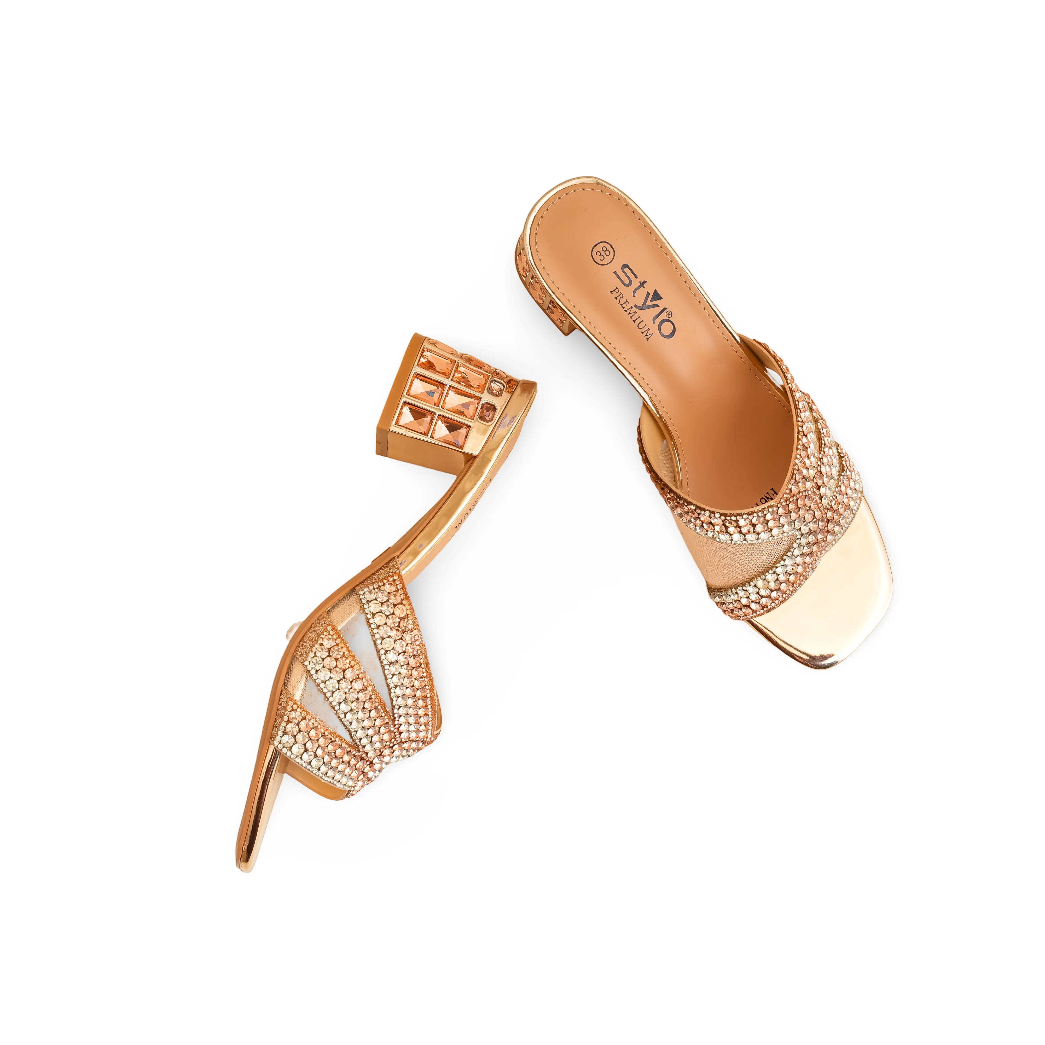 Peach Fancy Bridal Sandal FN6107 - Image 5