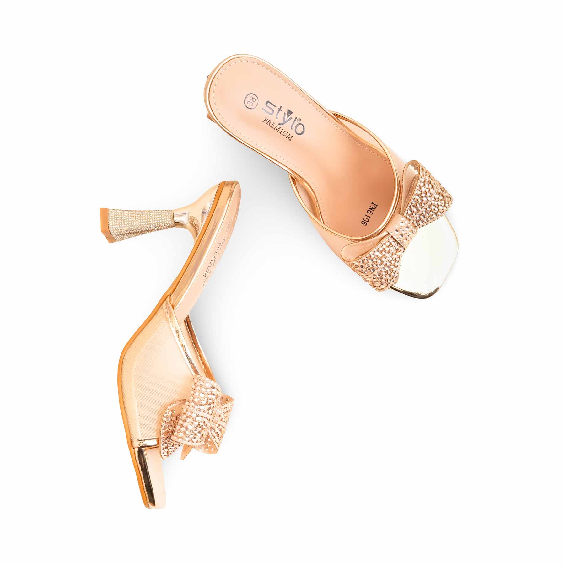 Peach Fancy Bridal Sandal FN6106 - Image 6