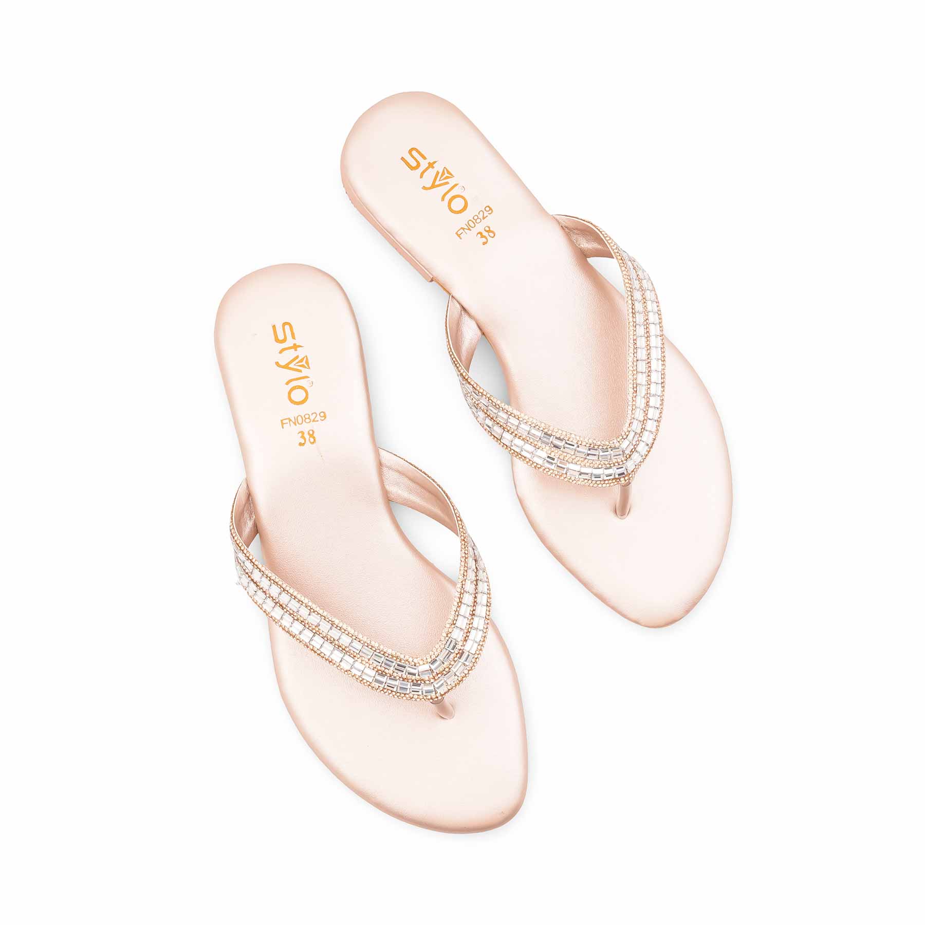 Peach Fancy Chappal For Women FN0829 - Image 5