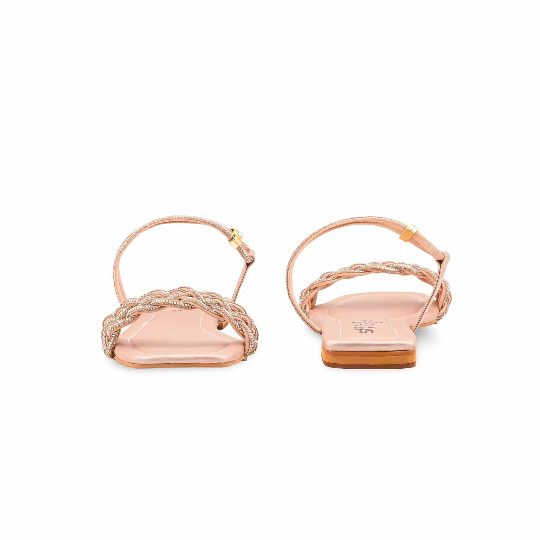 Peach Fancy Sandal For Women FN6306 - Image 4