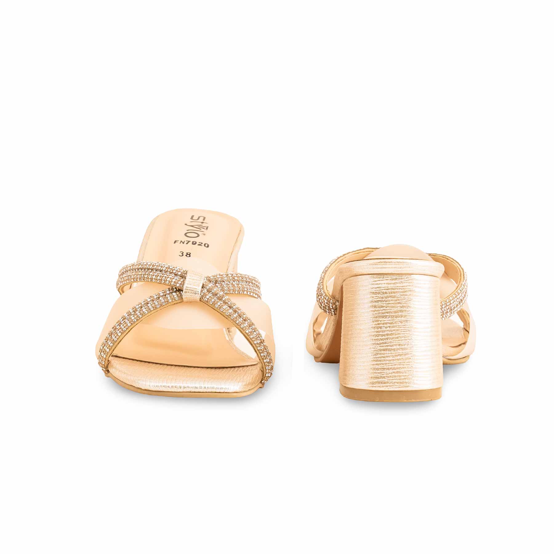Peach Fancy Slipper For Ladies FN7920 - Image 4