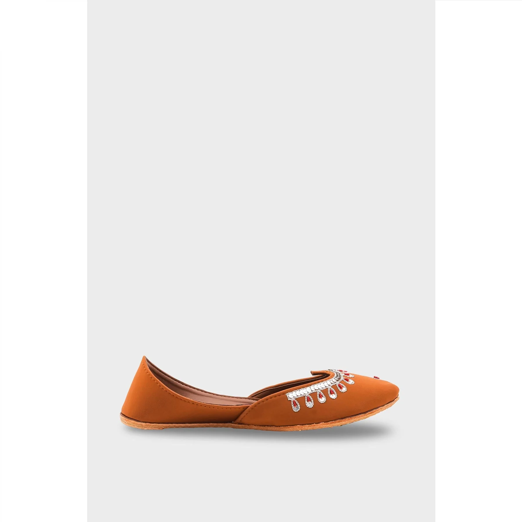 Peach Leather Khussa For Women EC8759 - Image 3