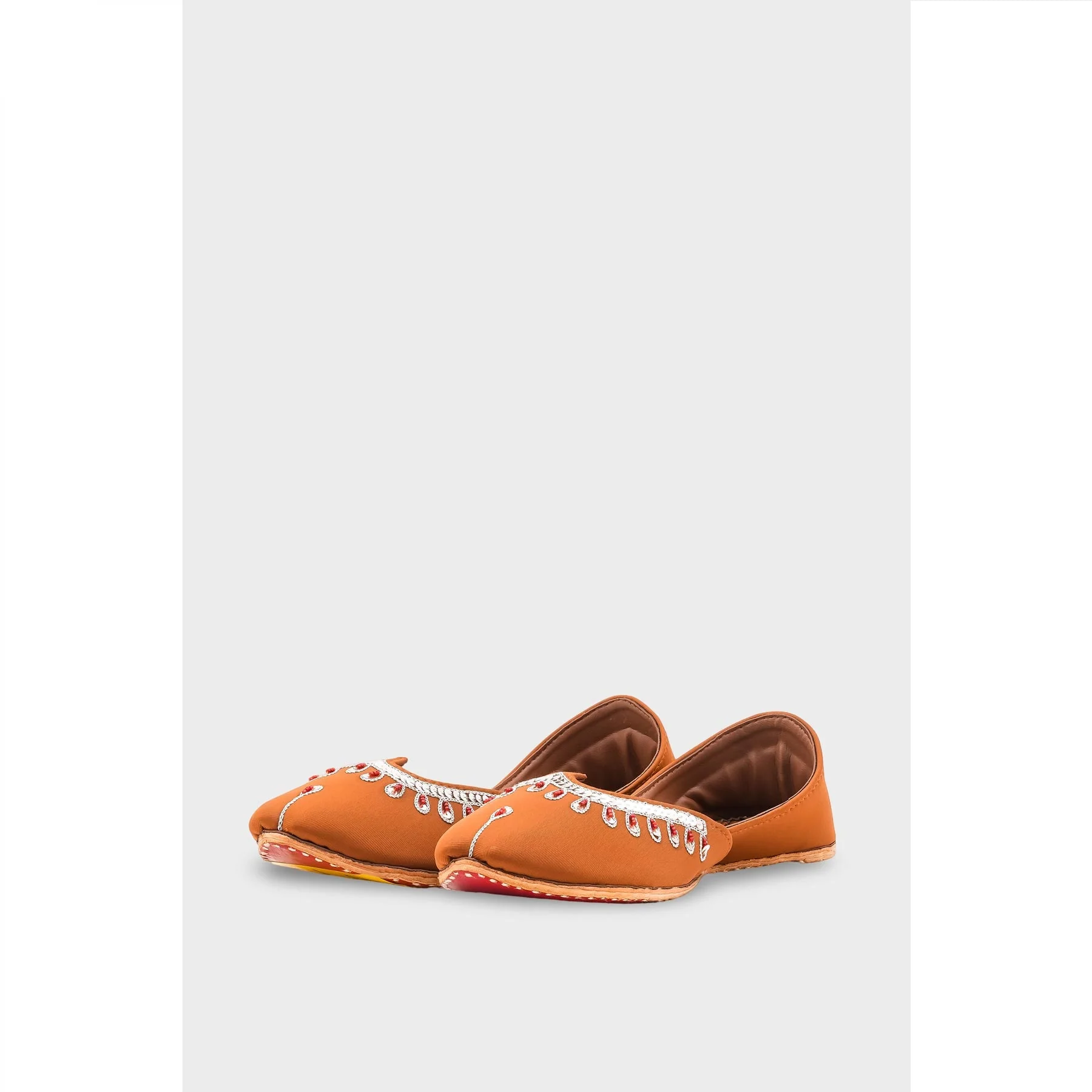 Peach Leather Khussa For Women EC8759 - Image 4