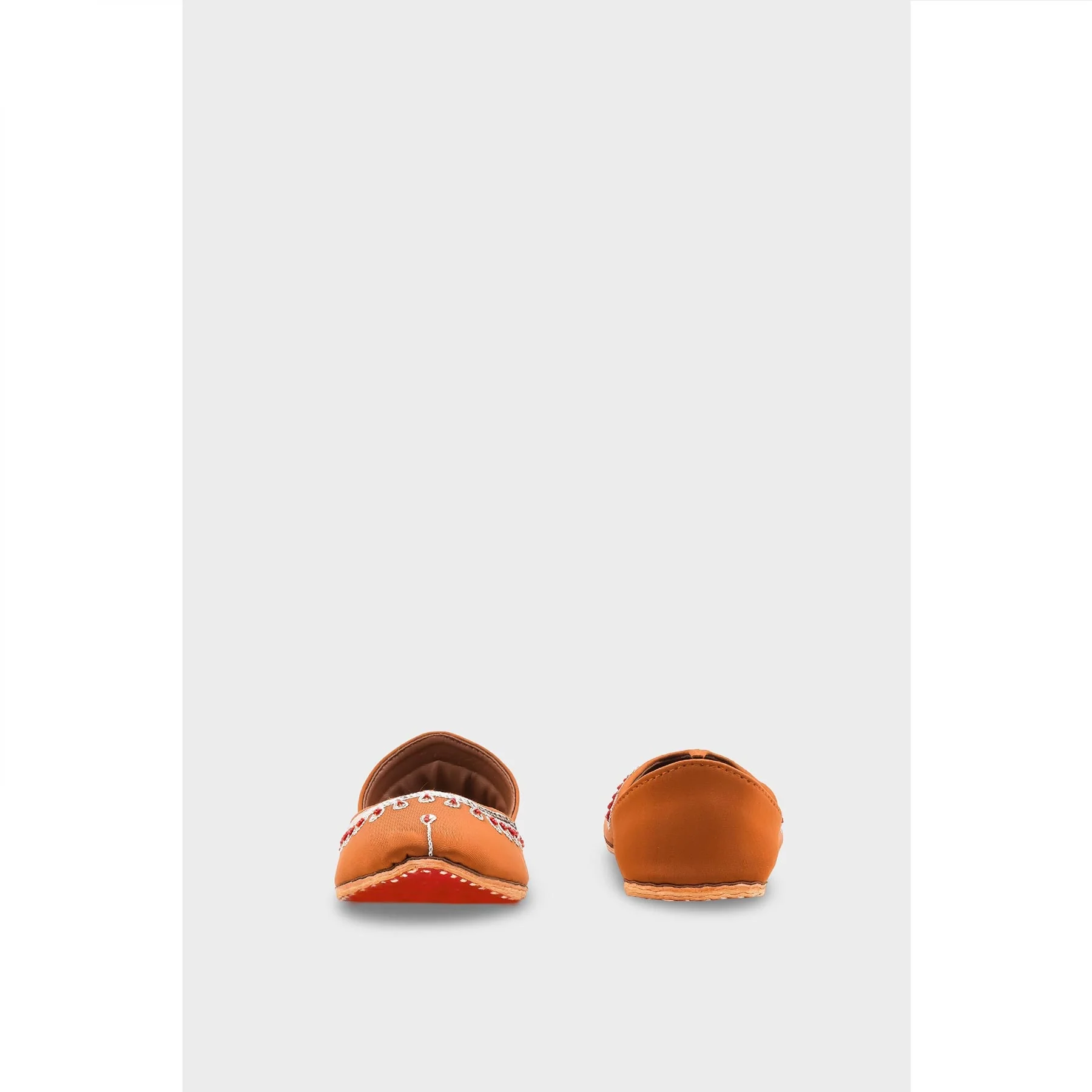 Peach Leather Khussa For Women EC8759 - Image 5