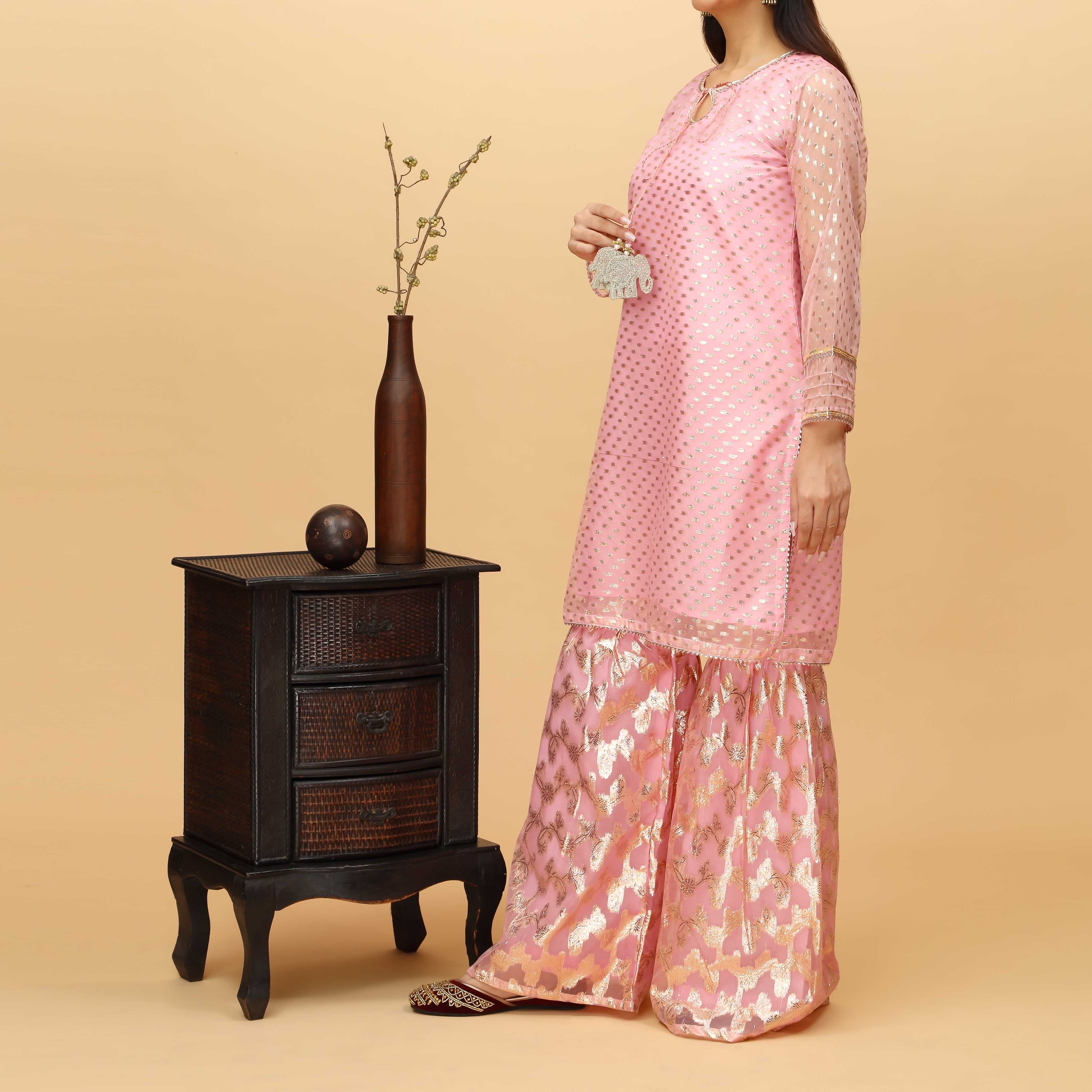 2PC- Embellished Organza Zari Suit PS4227 - Image 2