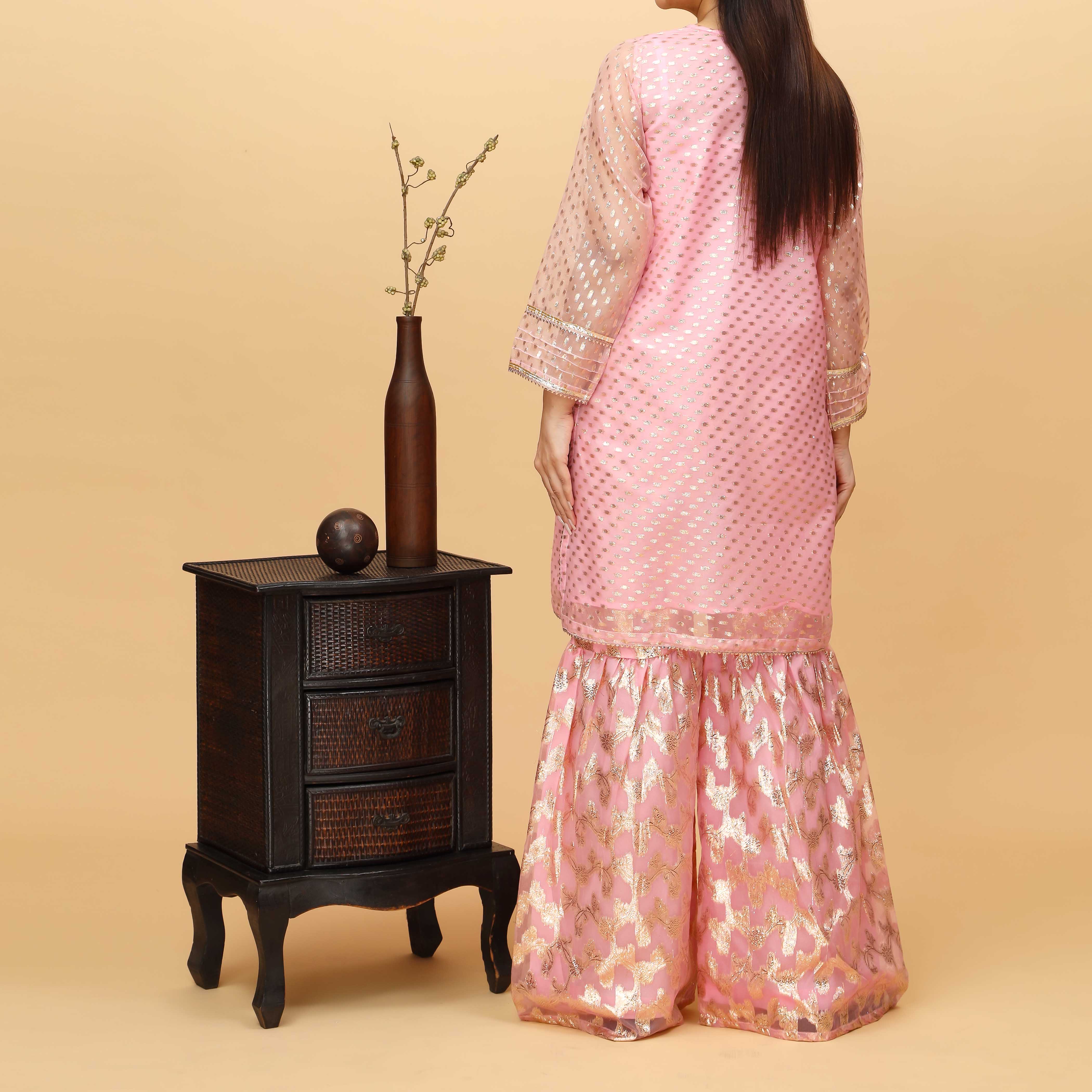 2PC- Embellished Organza Zari Suit PS4227 - Image 3