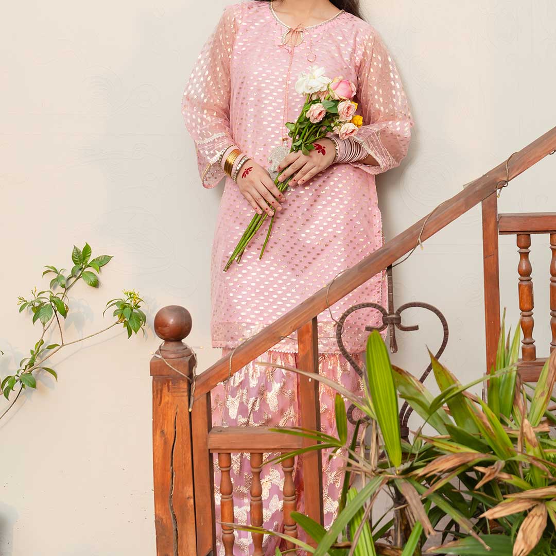 2PC- Embellished Organza Zari Suit PS4227 - Image 6