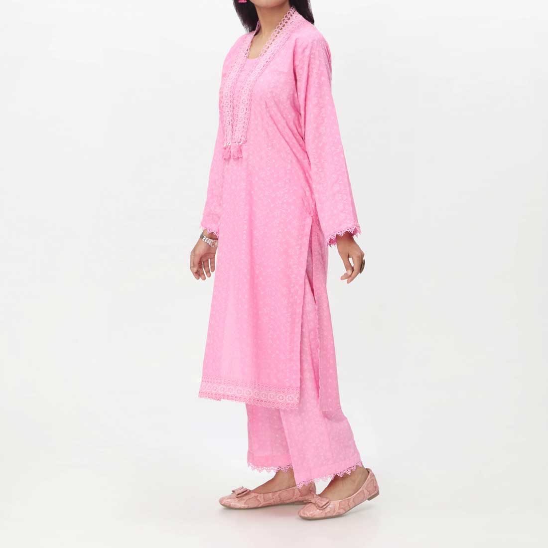 2PC- Embroidered ChikanKari Suit PS4075 - Image 2