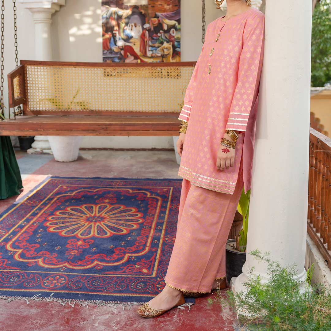 2PC- Screen Printed Cambric Suit PS4262 - Image 2