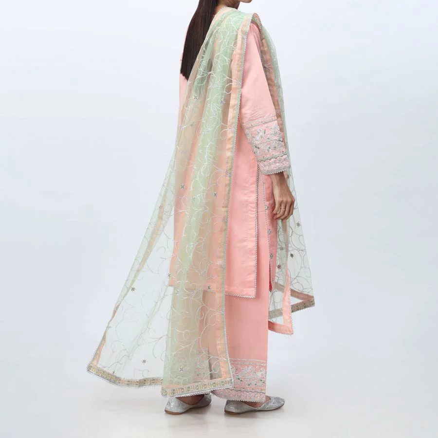 3PC- Embellished  Khadi Net Suit PF3055 - Image 3