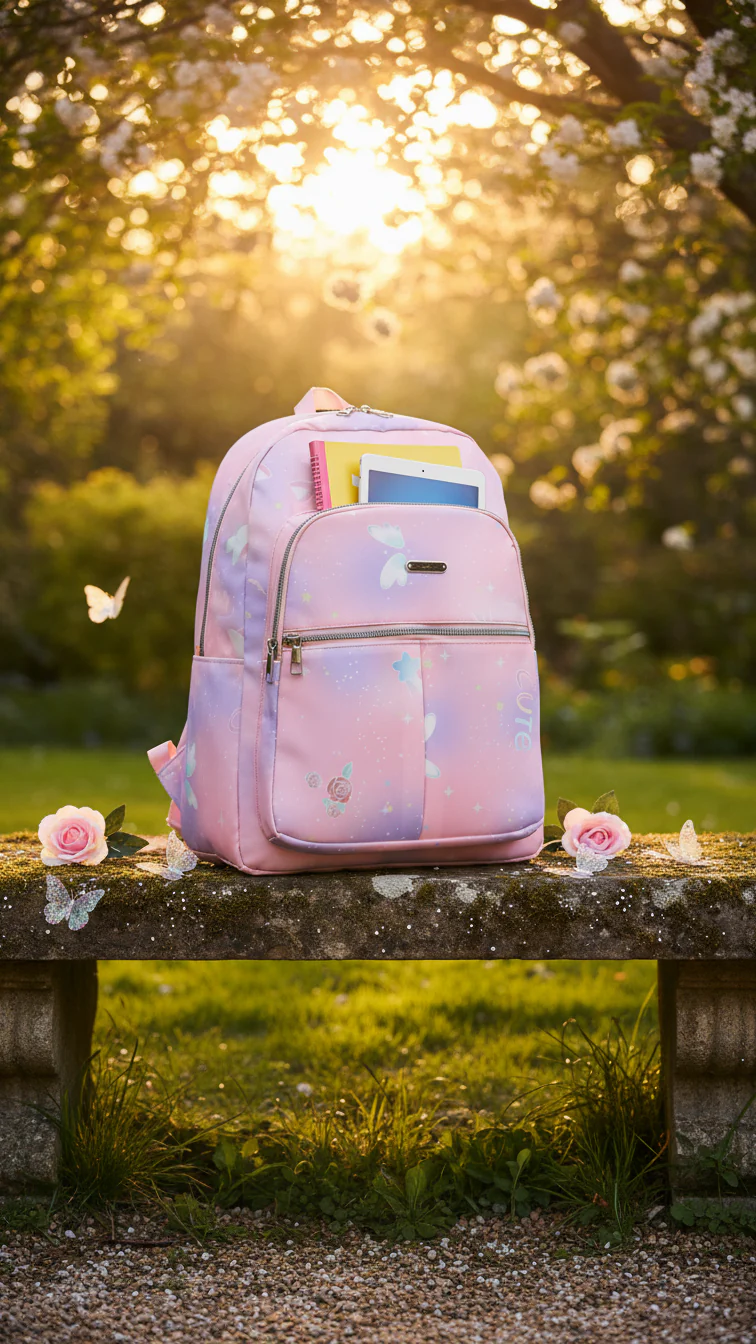Pink Casual Back Pack For Ladies P47474 - Image 4