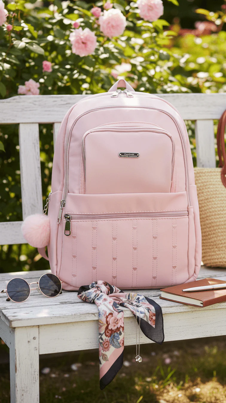 Pink Casual Back Pack For Women P47472 - Image 2