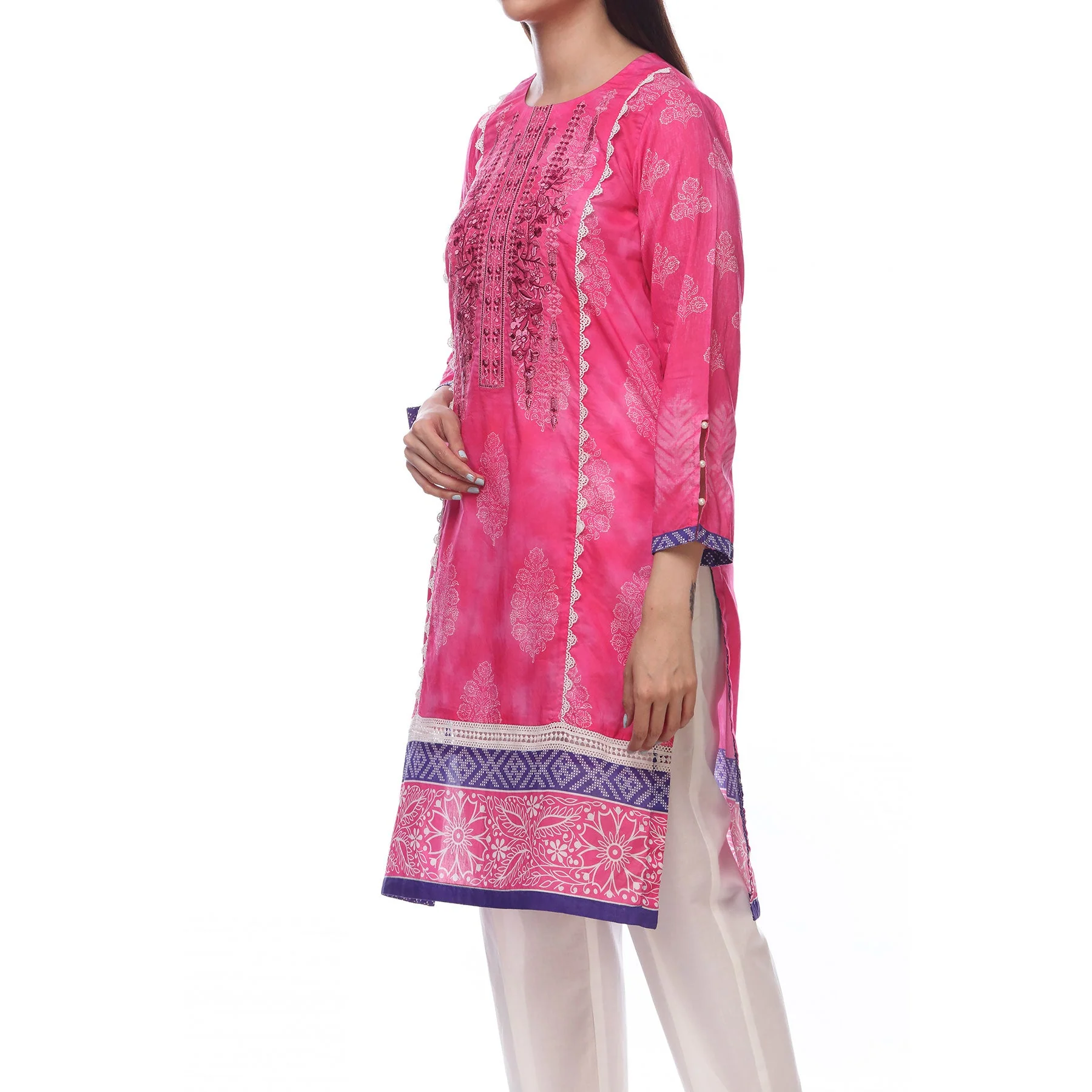 Pink Color Digital Printed Lawn Embroidered Shirt PS2348 - Image 2