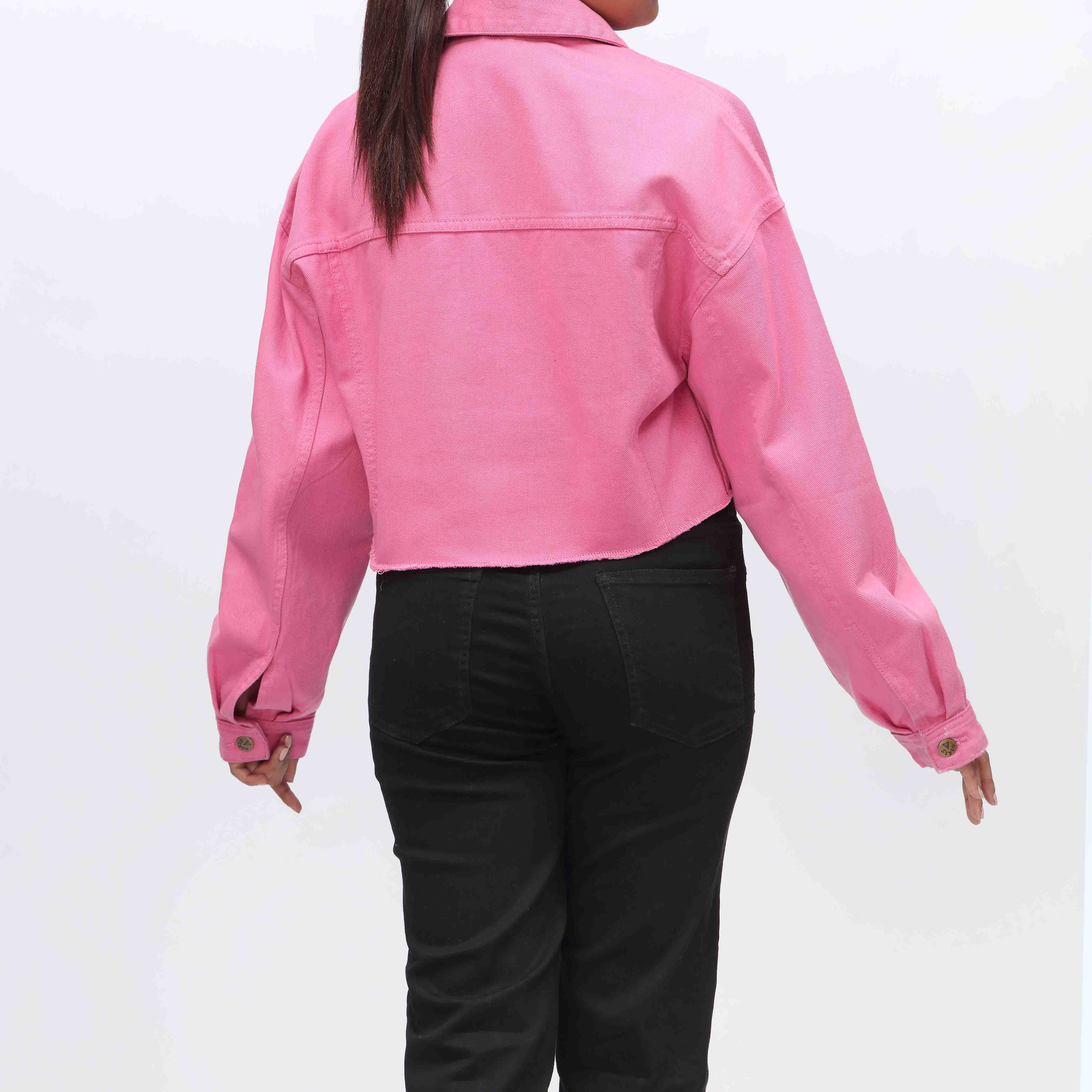 Pink Denim Jacket PW3999 - Image 3