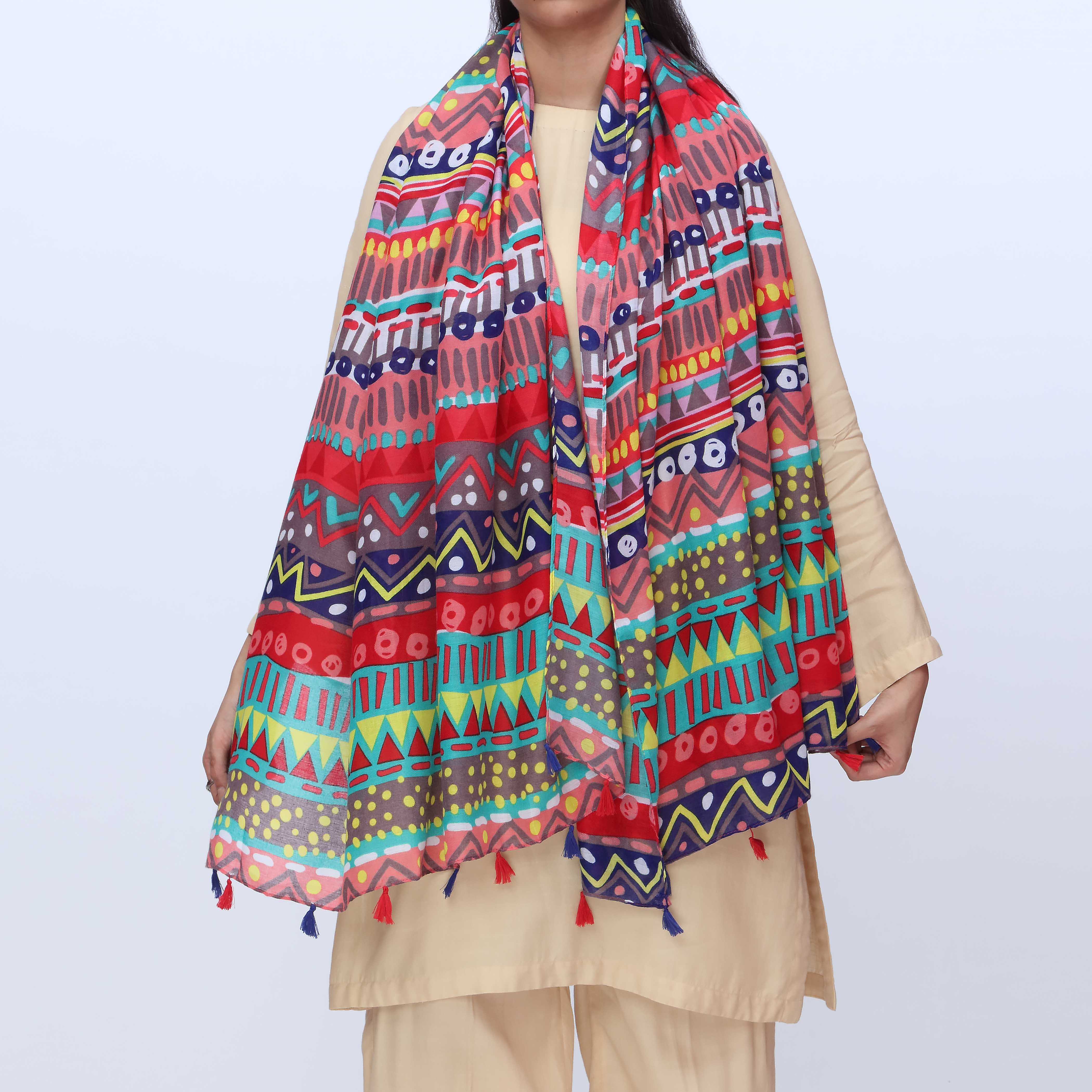 Pink Digital Printed Dupatta PW3762 - Image 2