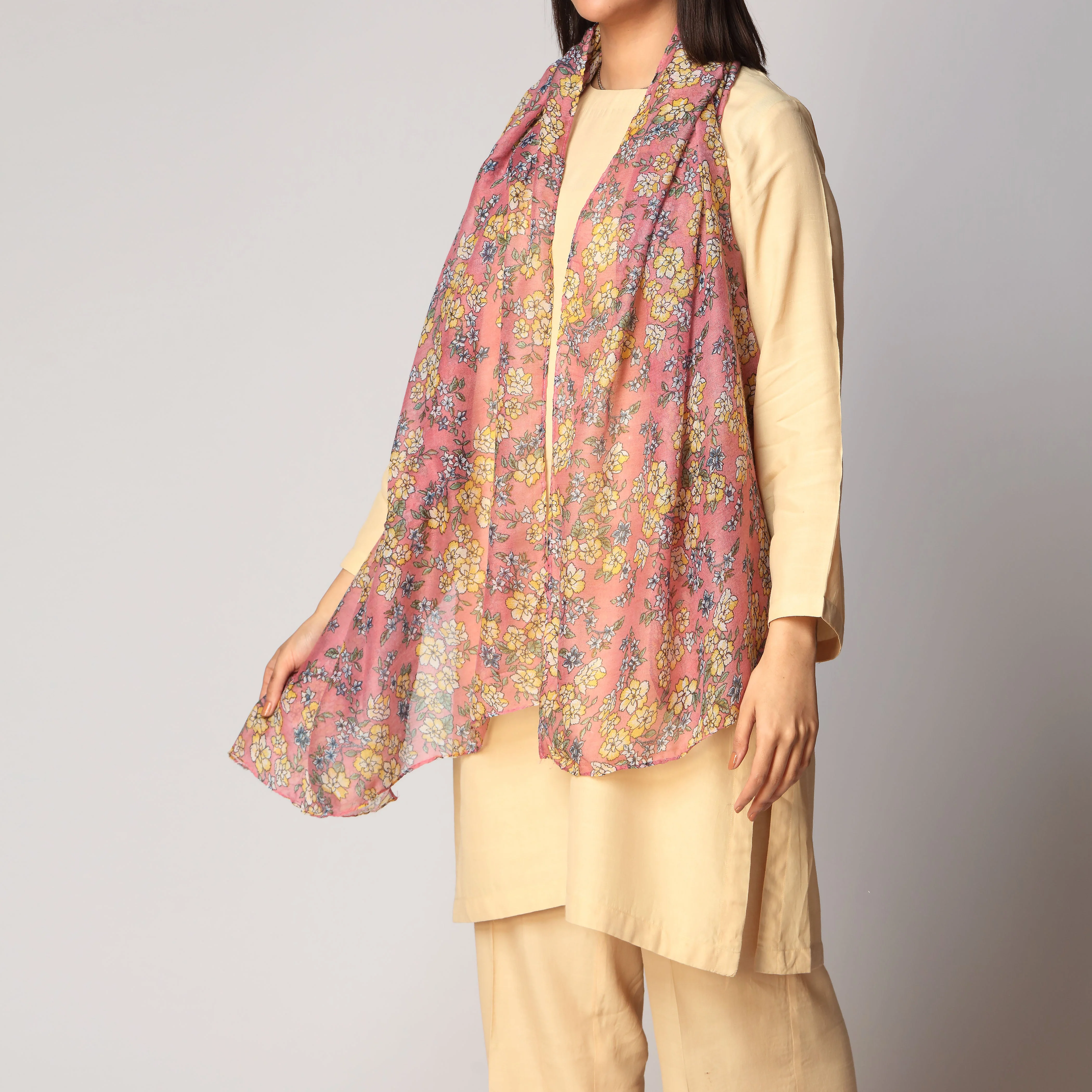 Pink Digital Printed Stole PS3751 - Image 2