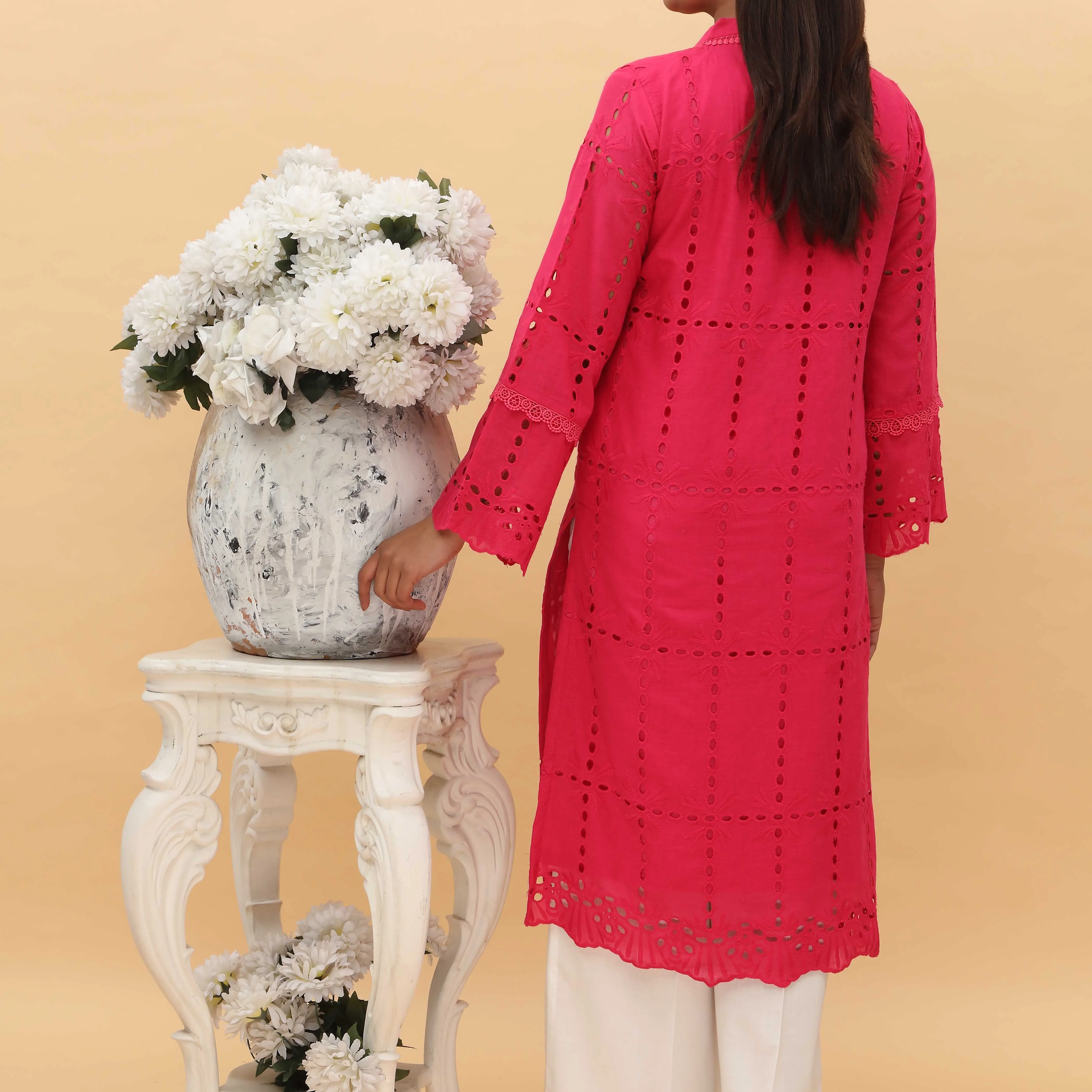 1PC- Embellished Chikan Kari Shirt PS5020 - Image 3