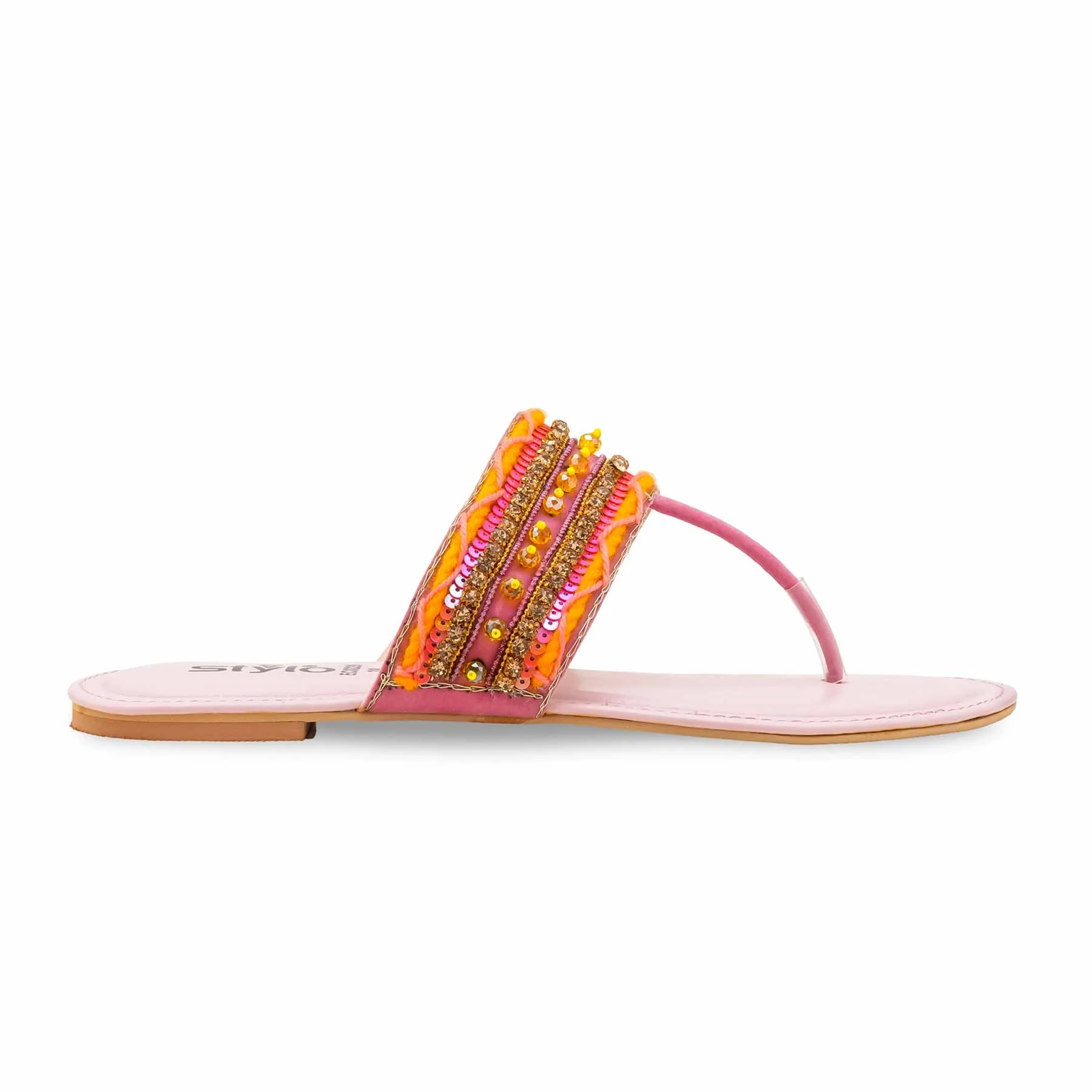 Pink Ethnic Chappal For Ladies EC0229 - Image 2