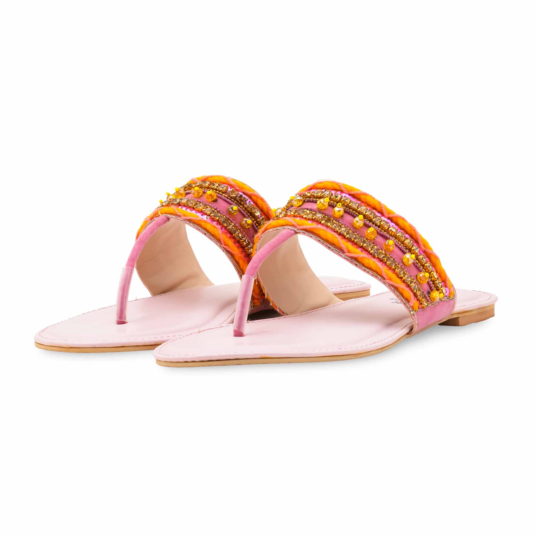 Pink Ethnic Chappal For Ladies EC0229 - Image 3