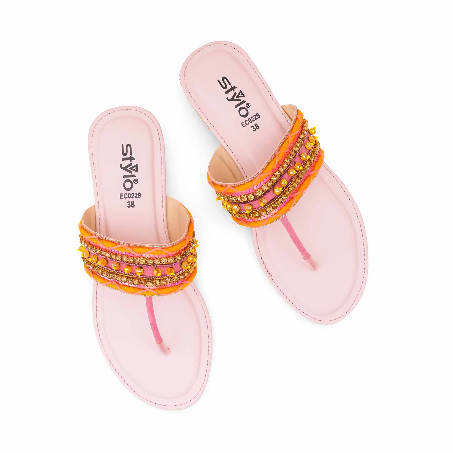 Pink Ethnic Chappal For Ladies EC0229 - Image 5