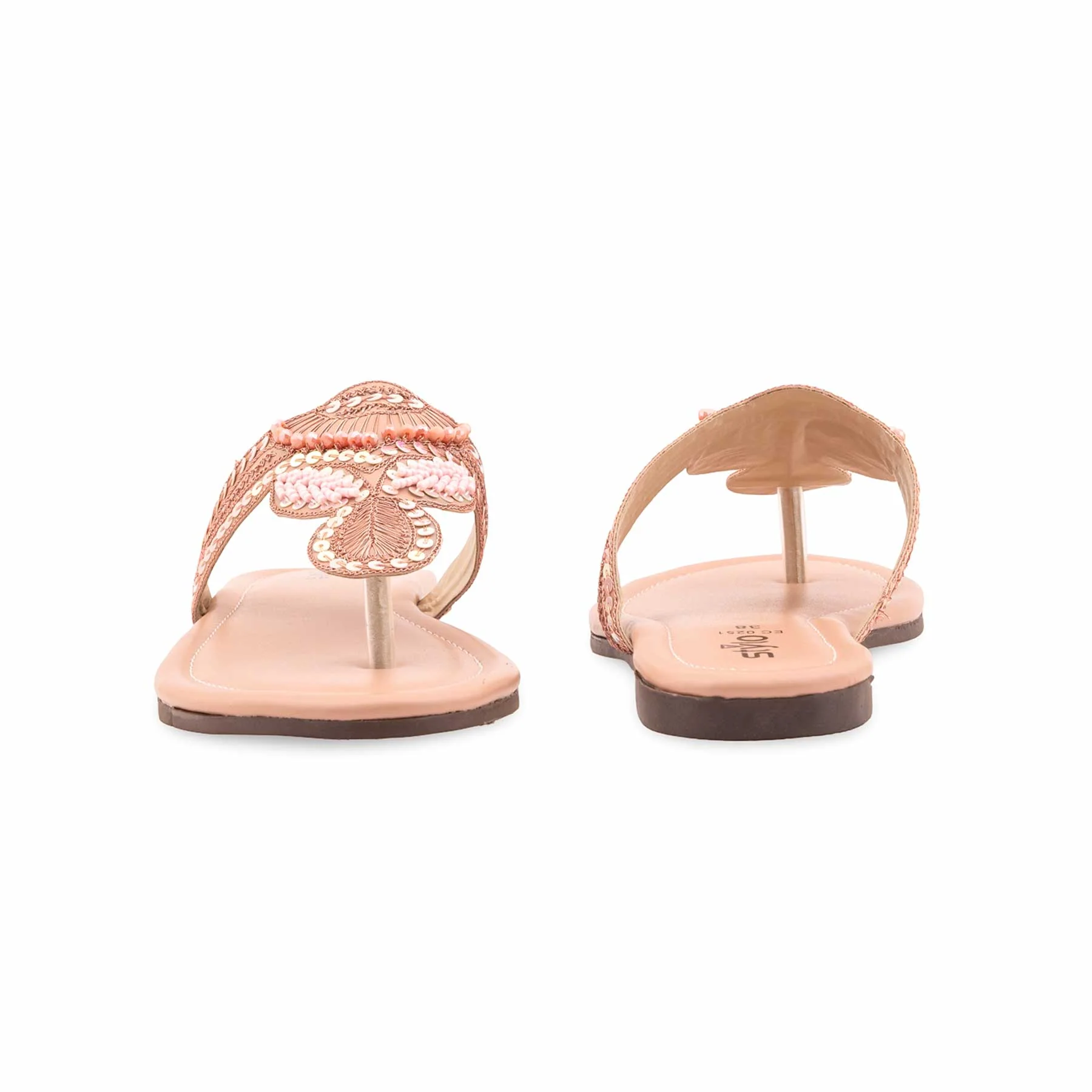 Pink Ethnic Chappal For Women EC0251 - Image 4