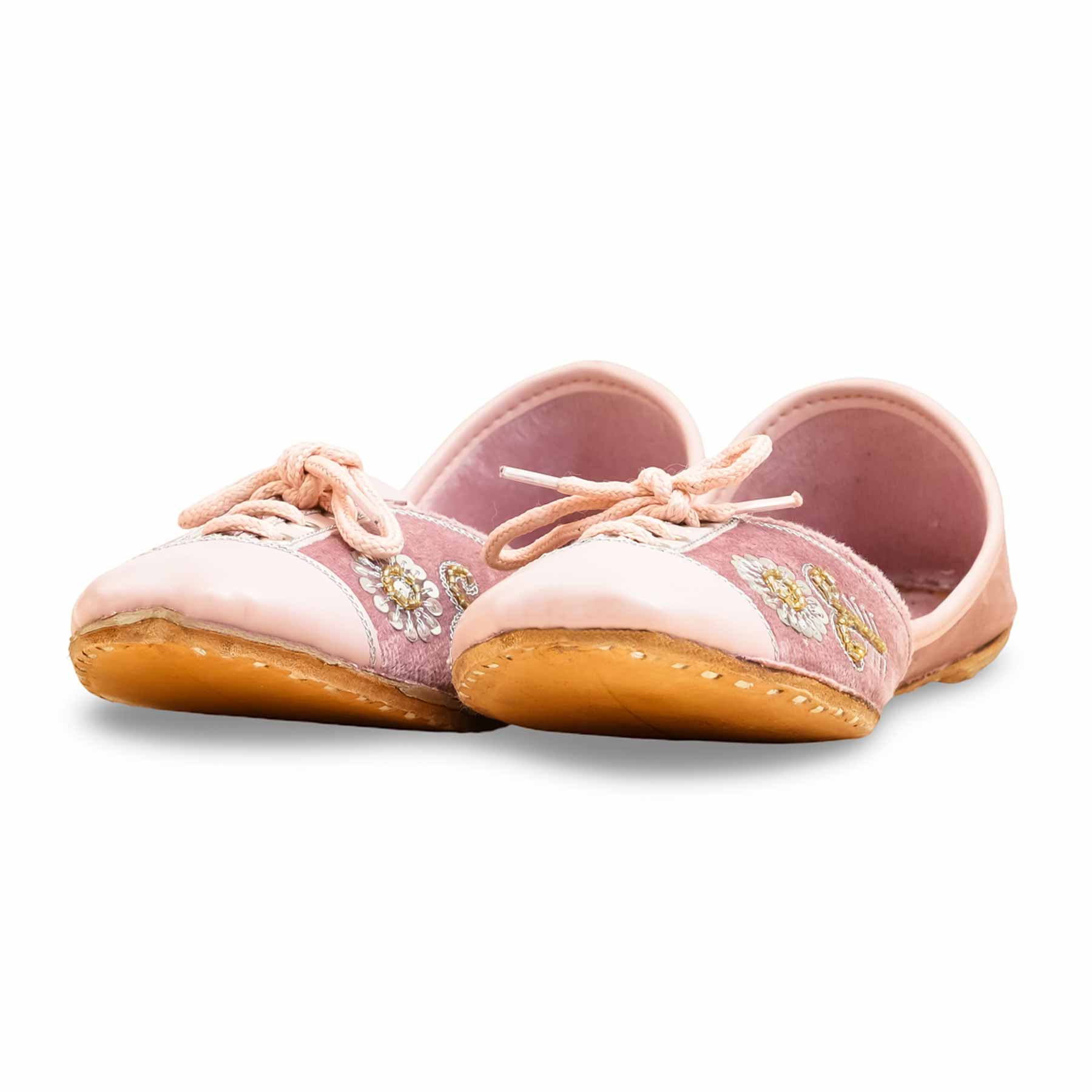 Pink Ethnic Khussa For Ladies EC8594 - Image 3