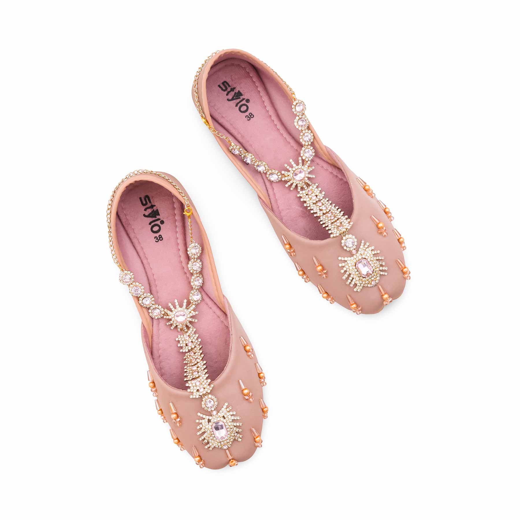 Pink Fancy Khussa For Ladies EC8599 - Image 5