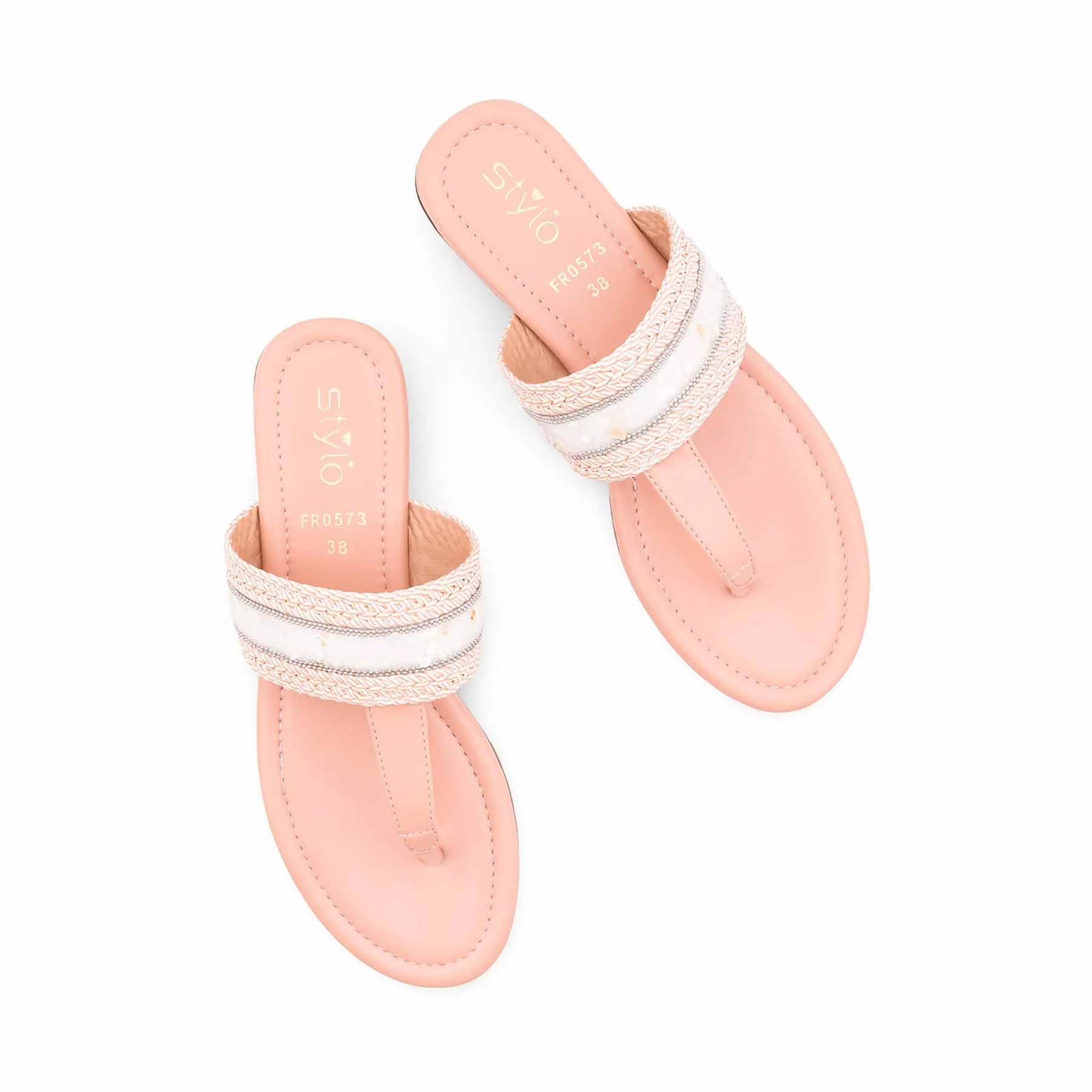 Pink Formal Chappal For Women FR0573 - Image 5