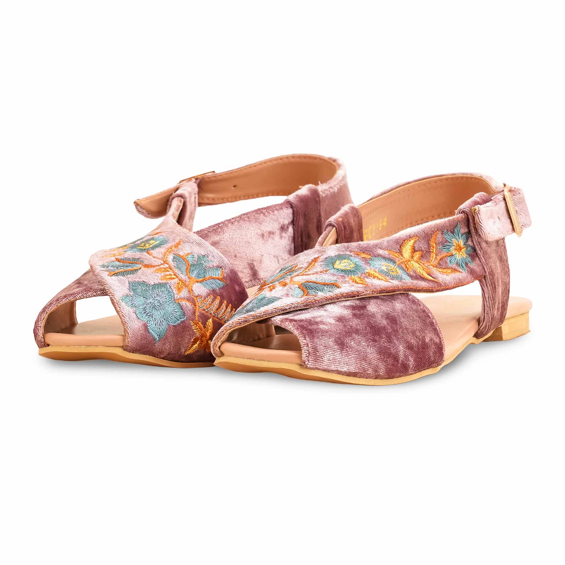 Pink Formal Peshawari Chappal For Ladies EC3184 - Image 3