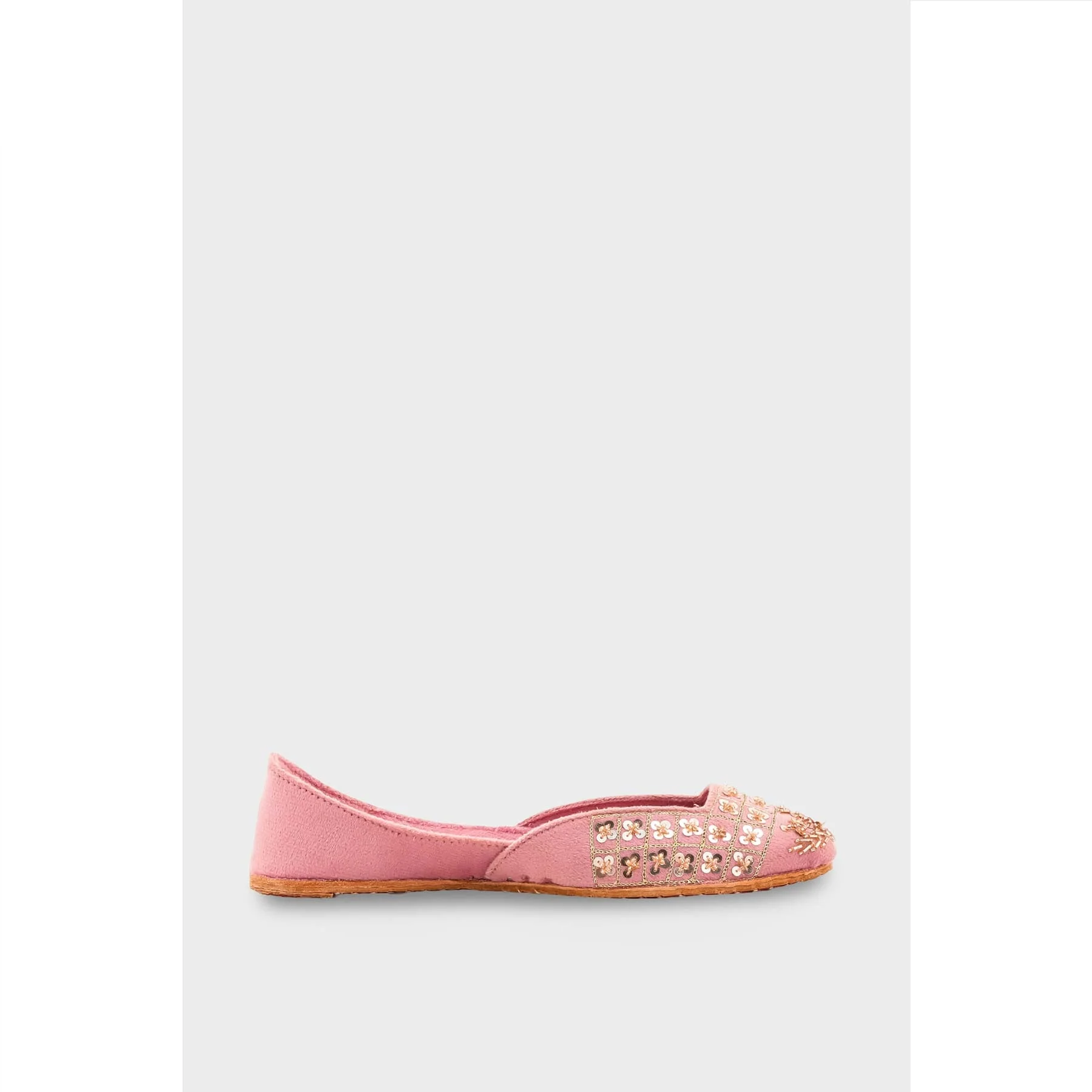 Pink Leather Khussa For Women EC8762 - Image 3