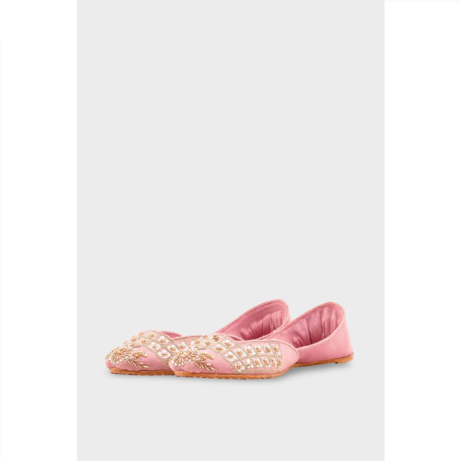 Pink Leather Khussa For Women EC8762 - Image 4