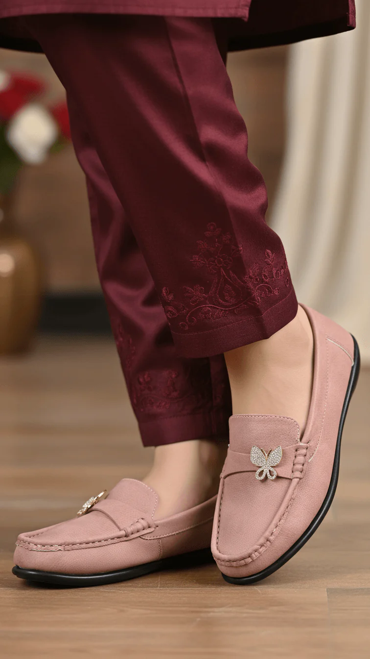 Pink Moccasin For Ladies WN4548 - Image 2