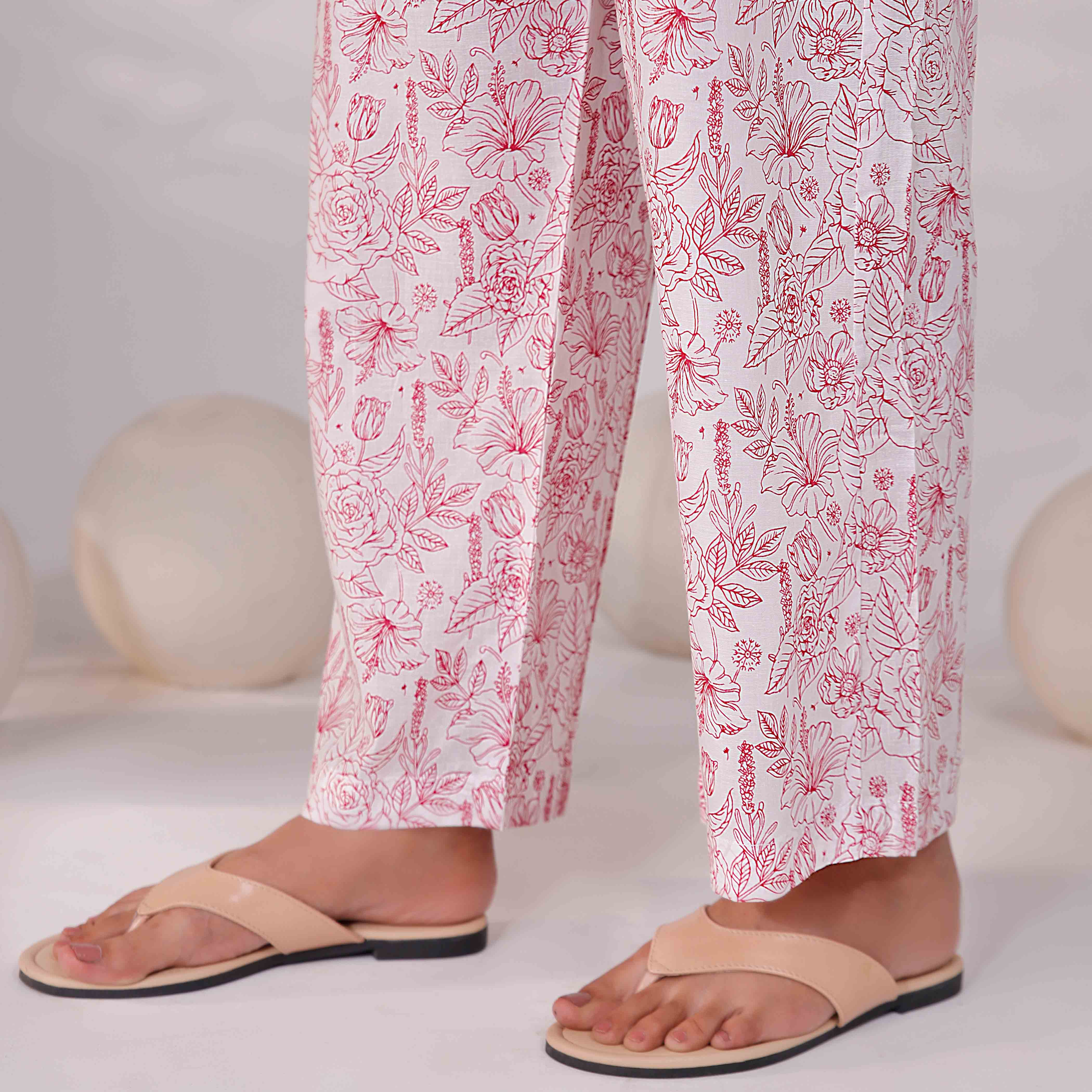 Pink Screen Printed Cambric Trouser PS4587 - Image 2