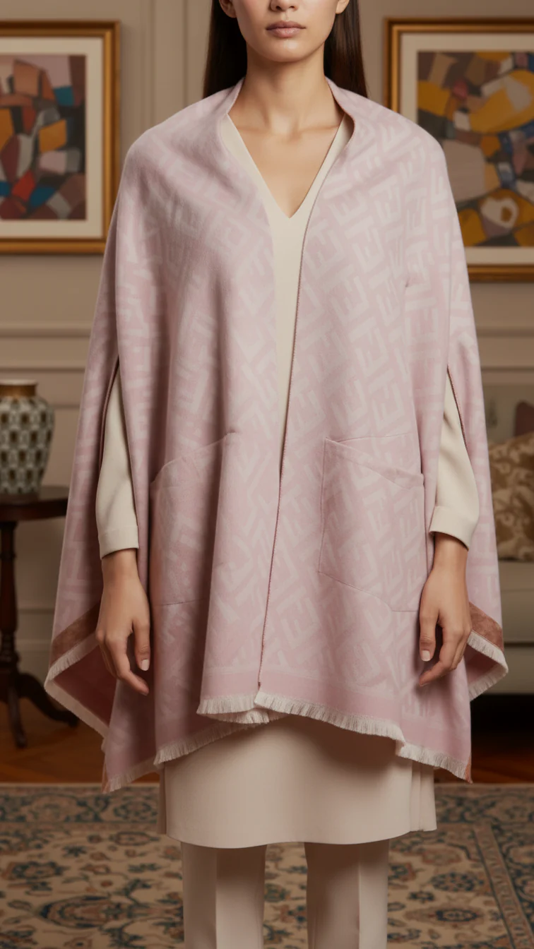 Pink Winter Cape Shawl PW5930