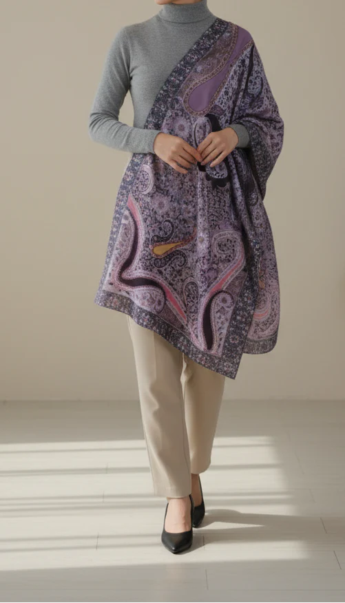 Pink Winter Stole PN5179 - Image 2
