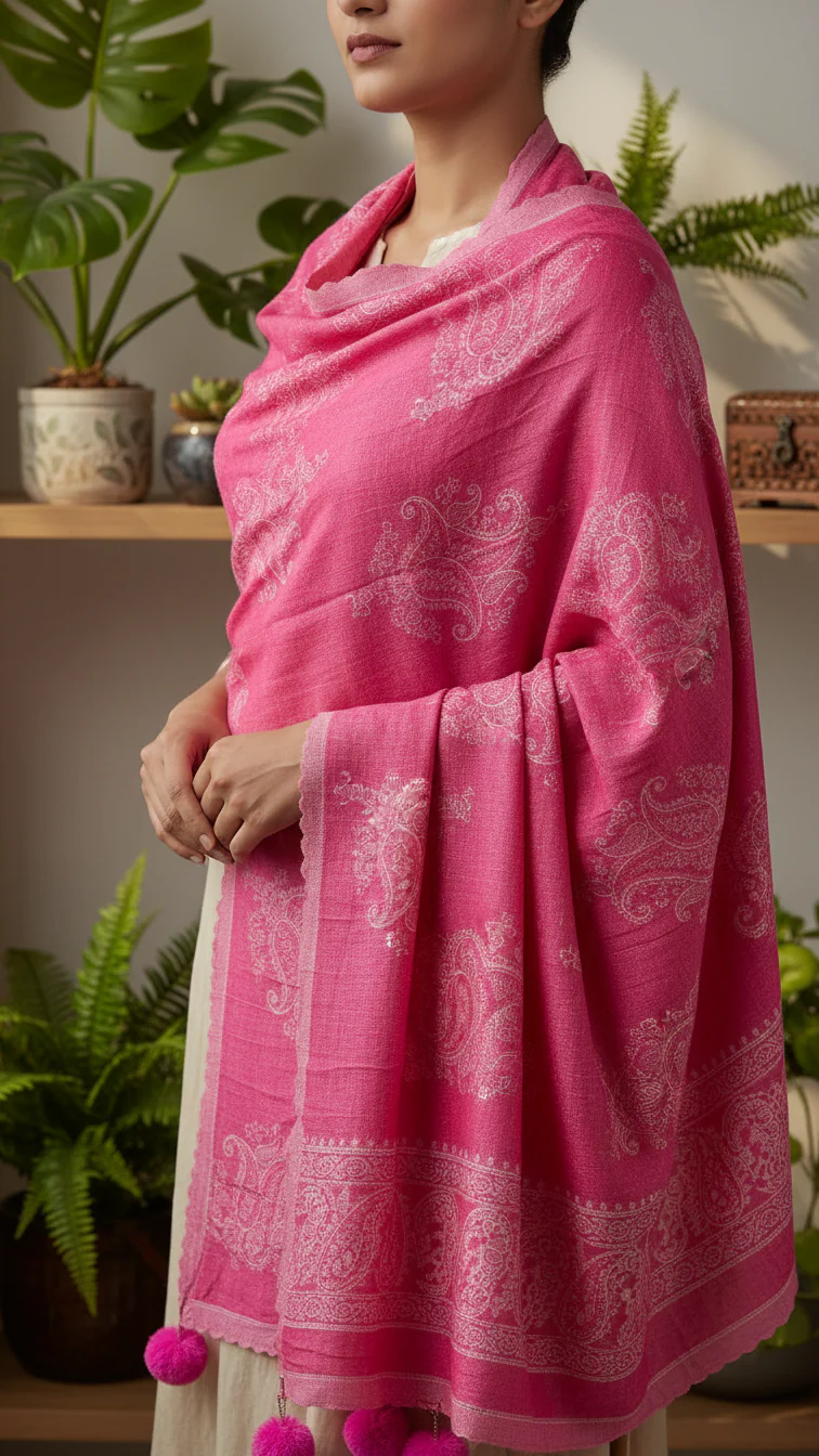 Pink Winter Stole PW5750