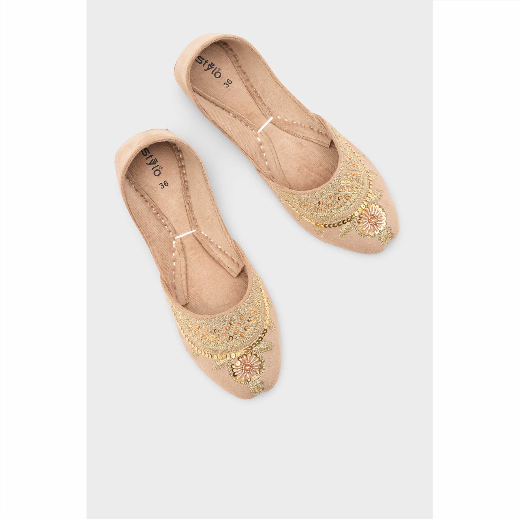 PISTAGREEN Leather Khussa For Women EC8765 - Image 6
