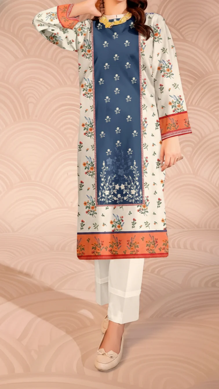 Printed Slub Khaddar Shirt UW5021