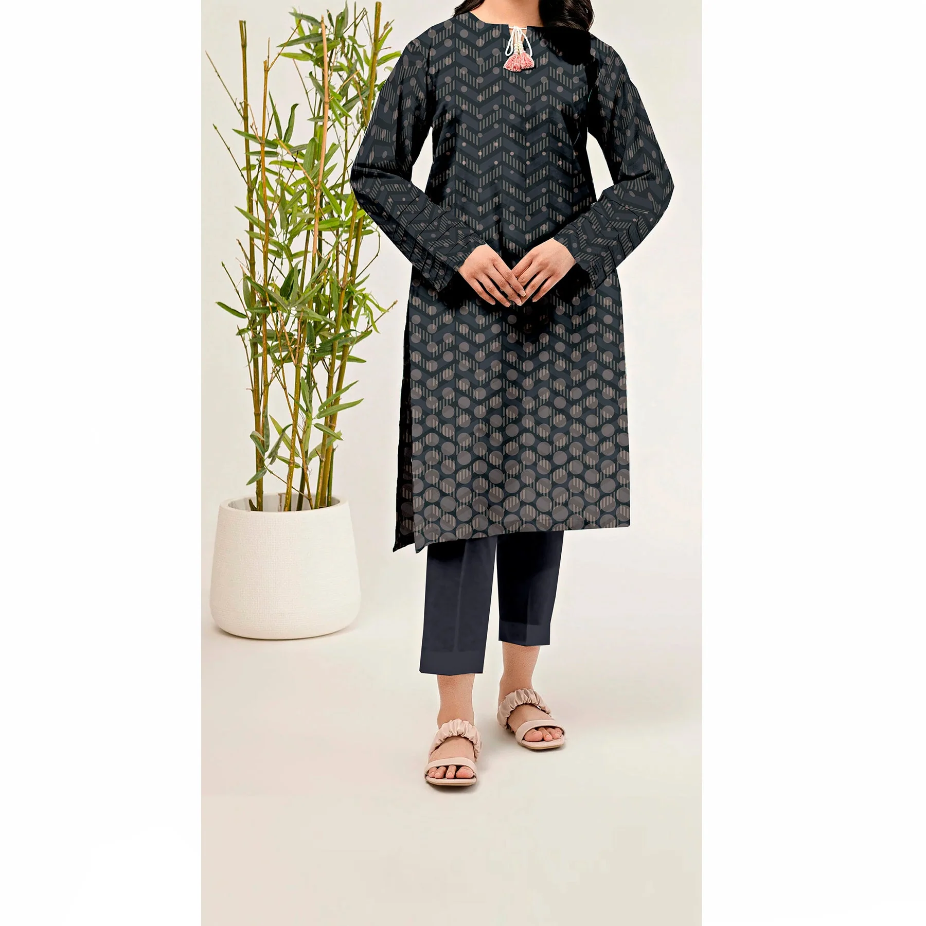 Printed Slub Khaddar Shirt UW5025 - Image 2