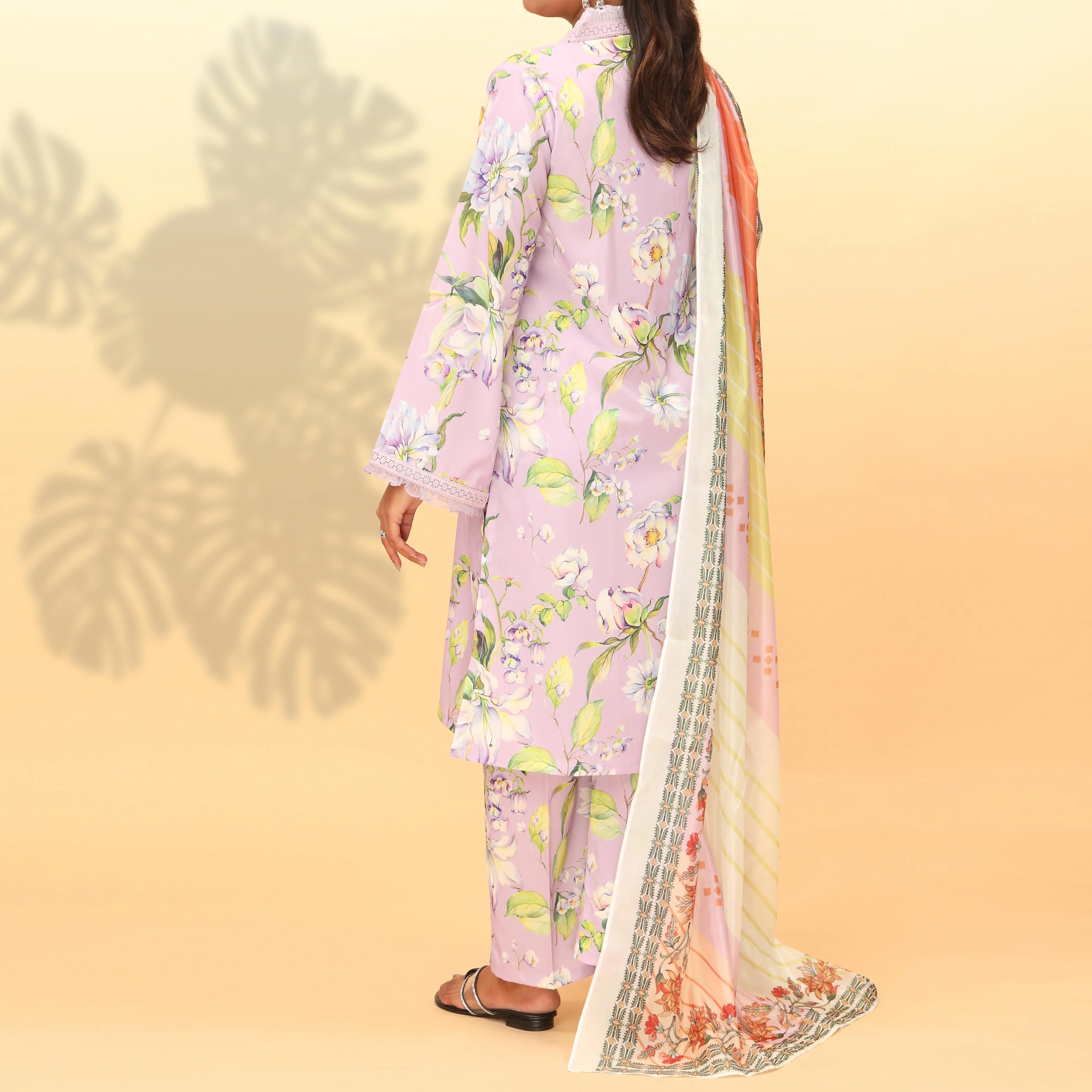 3PC- Digital Printed Grip Silk Suit PW4015 - Image 3