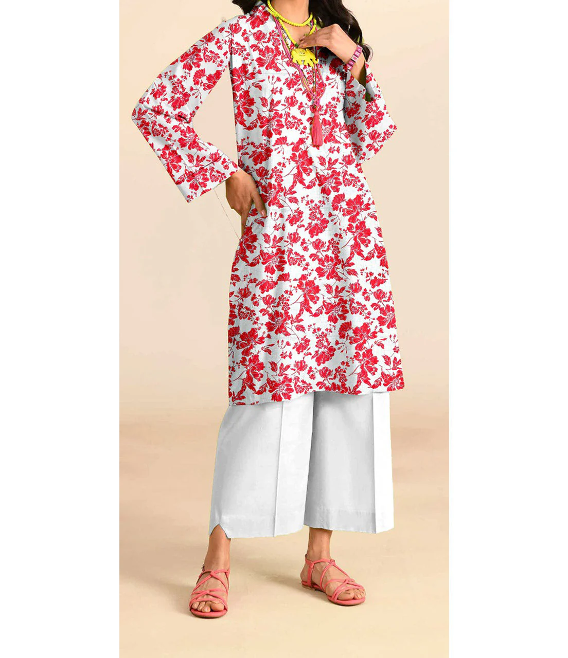 1 PC- Unstitched Printed Slub Khaddar Shirt PW4351