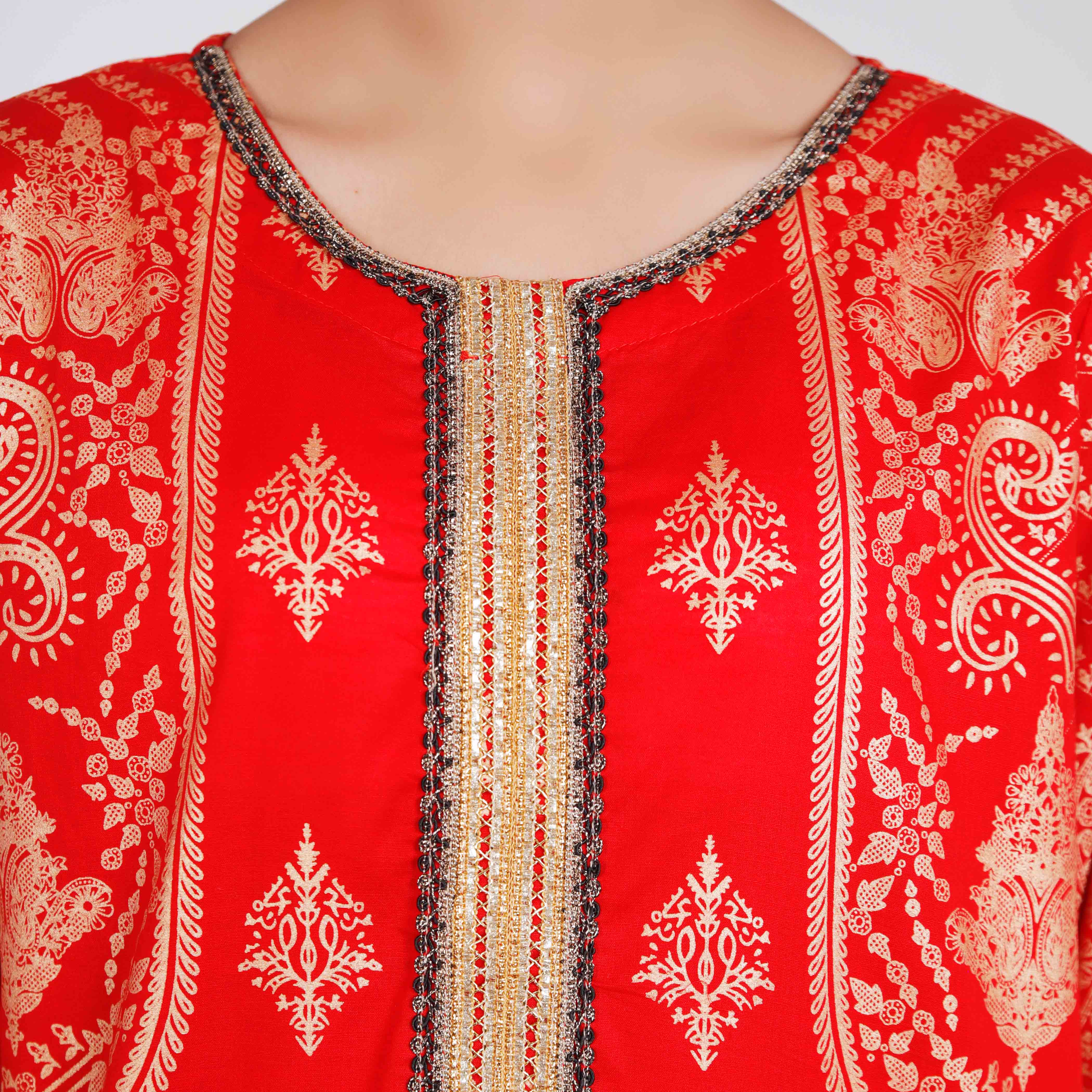 3PC- Screen Printed Cambric Suit PS4923 - Image 3