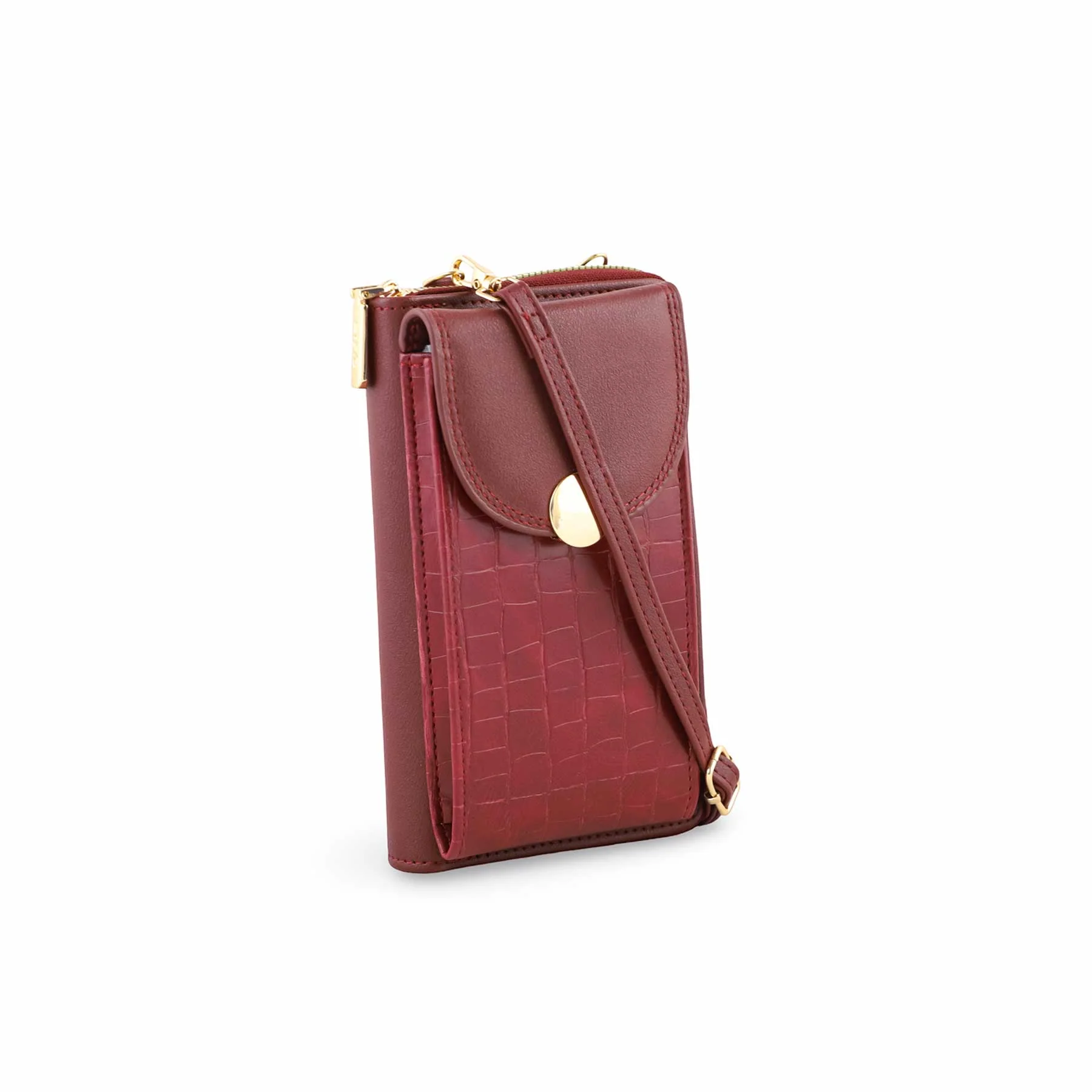 Red Casual Pouch For Ladies P97622 - Image 3