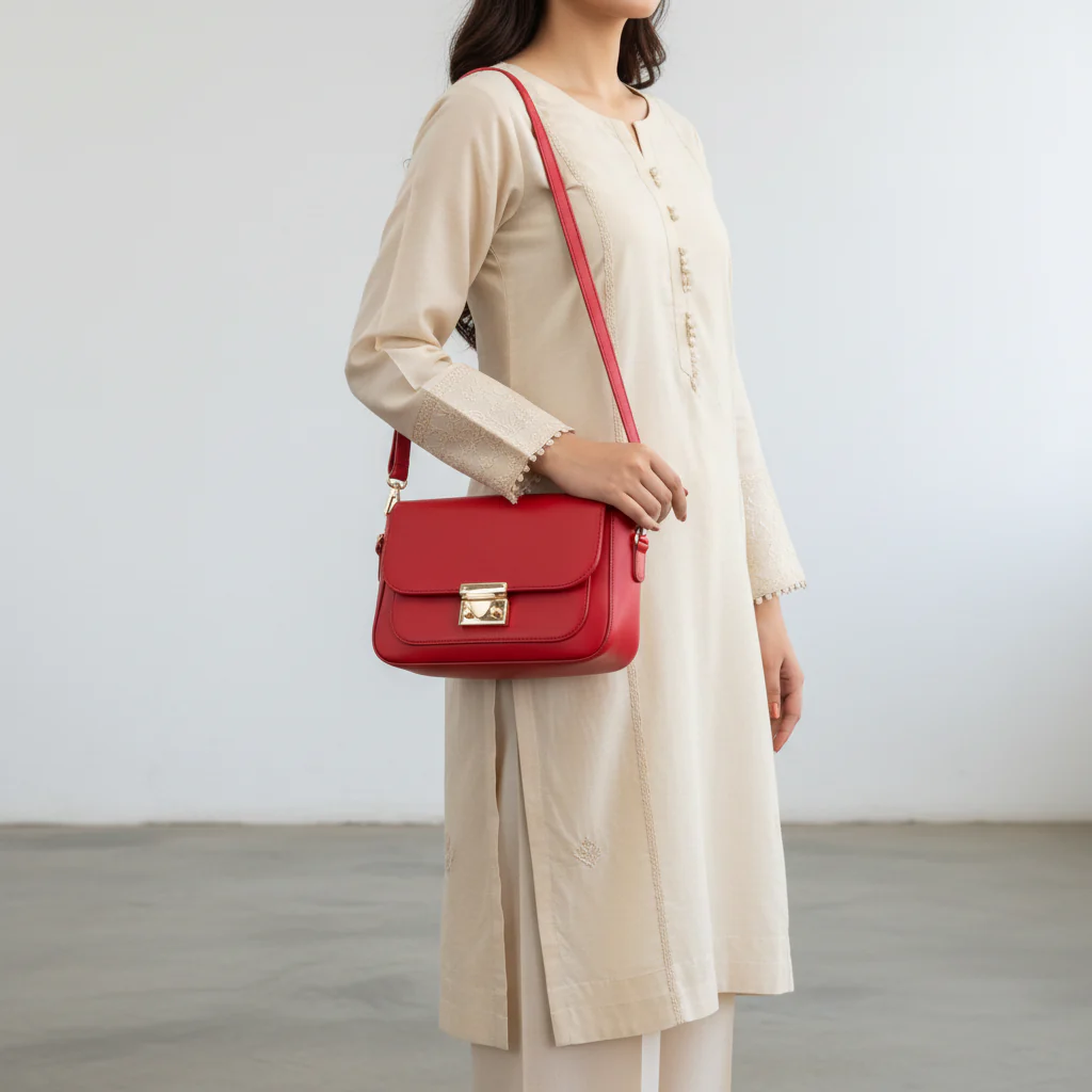 Red Casual Shoulder Bag For Women P55866 - Image 2