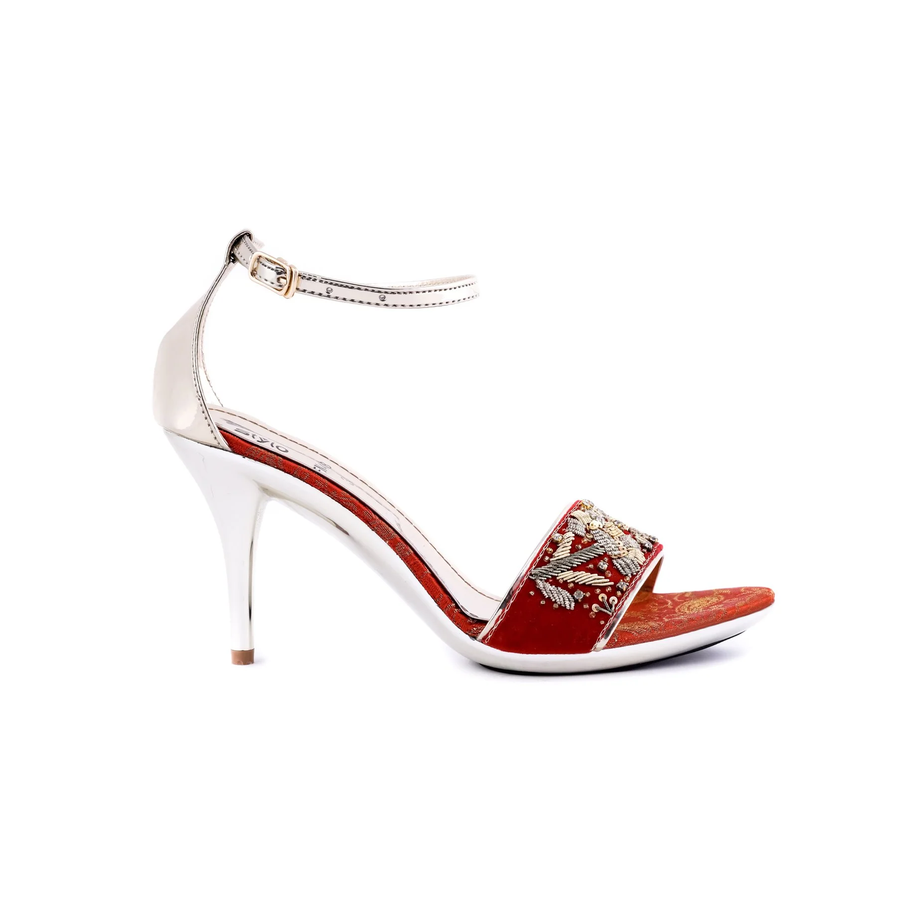 Red Color Fancy Sandals FN4668 - Image 2