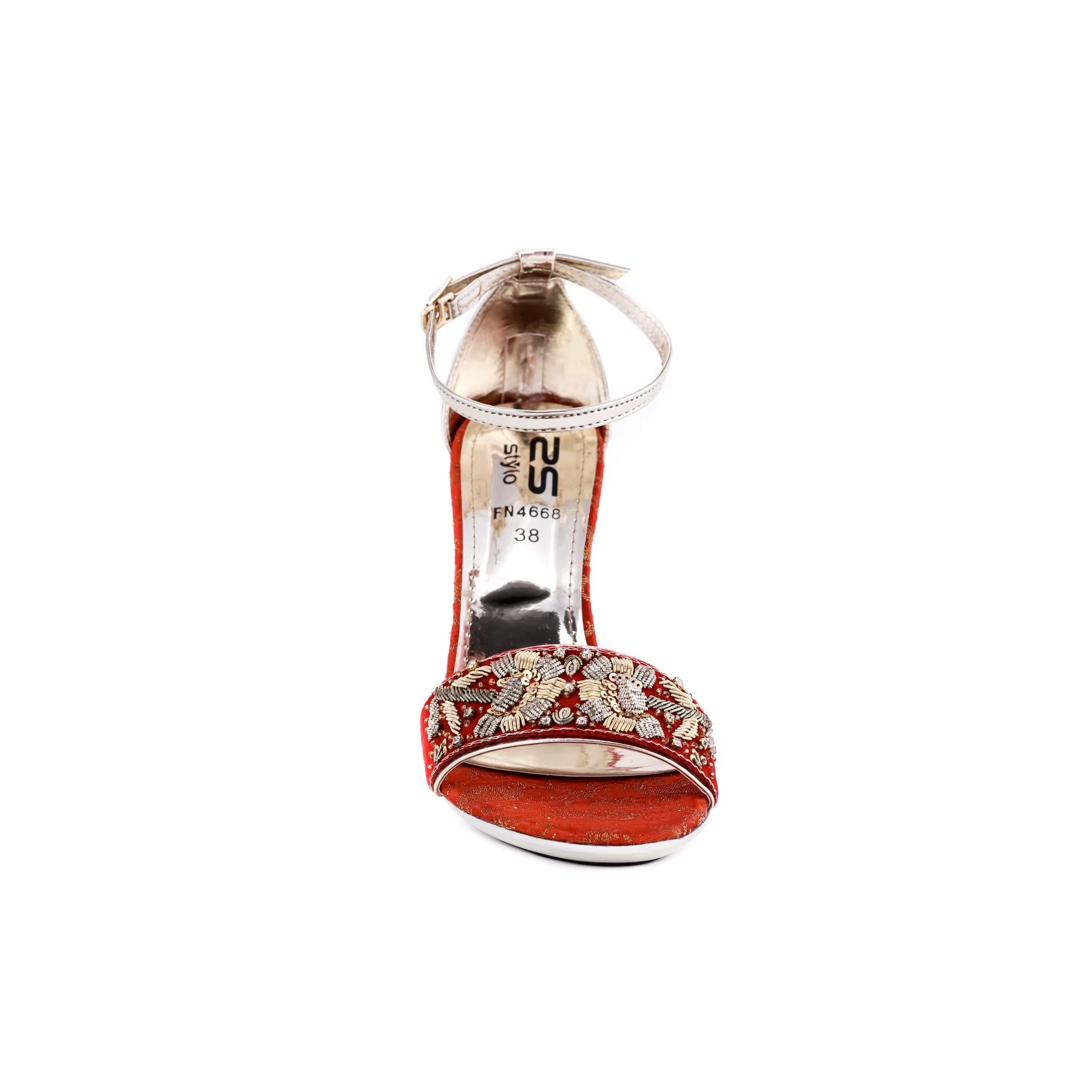 Red Color Fancy Sandals FN4668 - Image 3