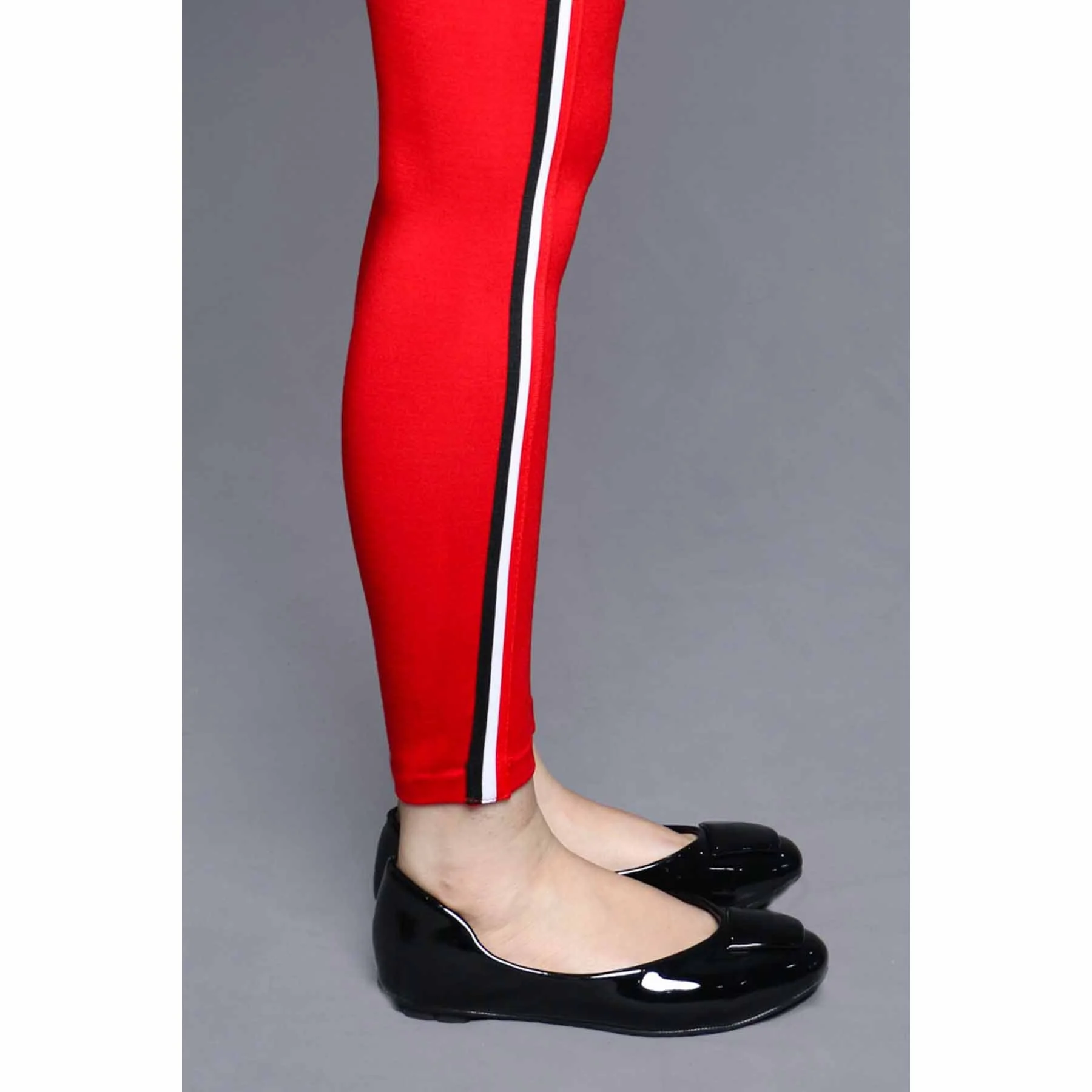 Red Color Lowers Plain Tights PN2061 - Image 3