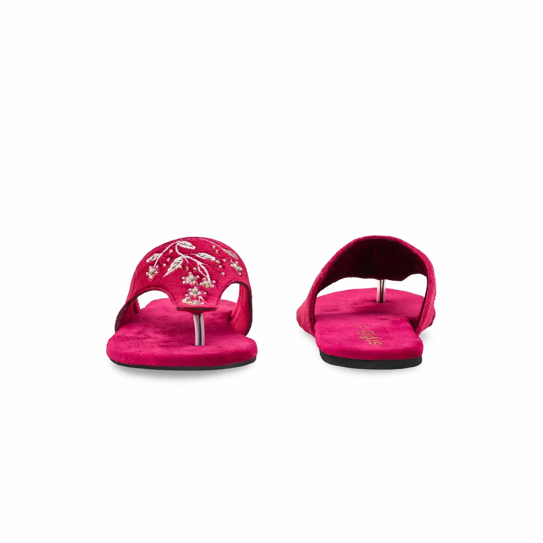 Red Ethnic Chappal For Women EC0239 - Image 4