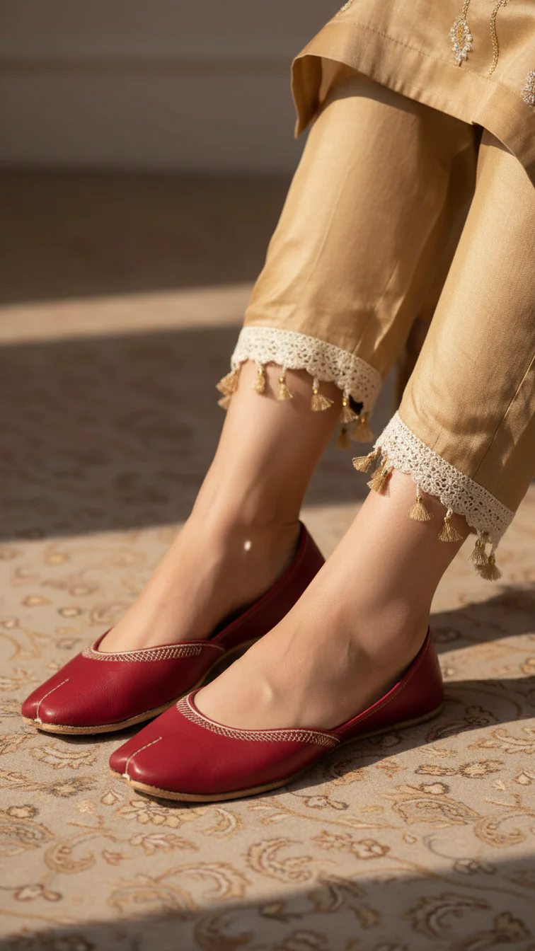 Red Leather Khussa EC8657